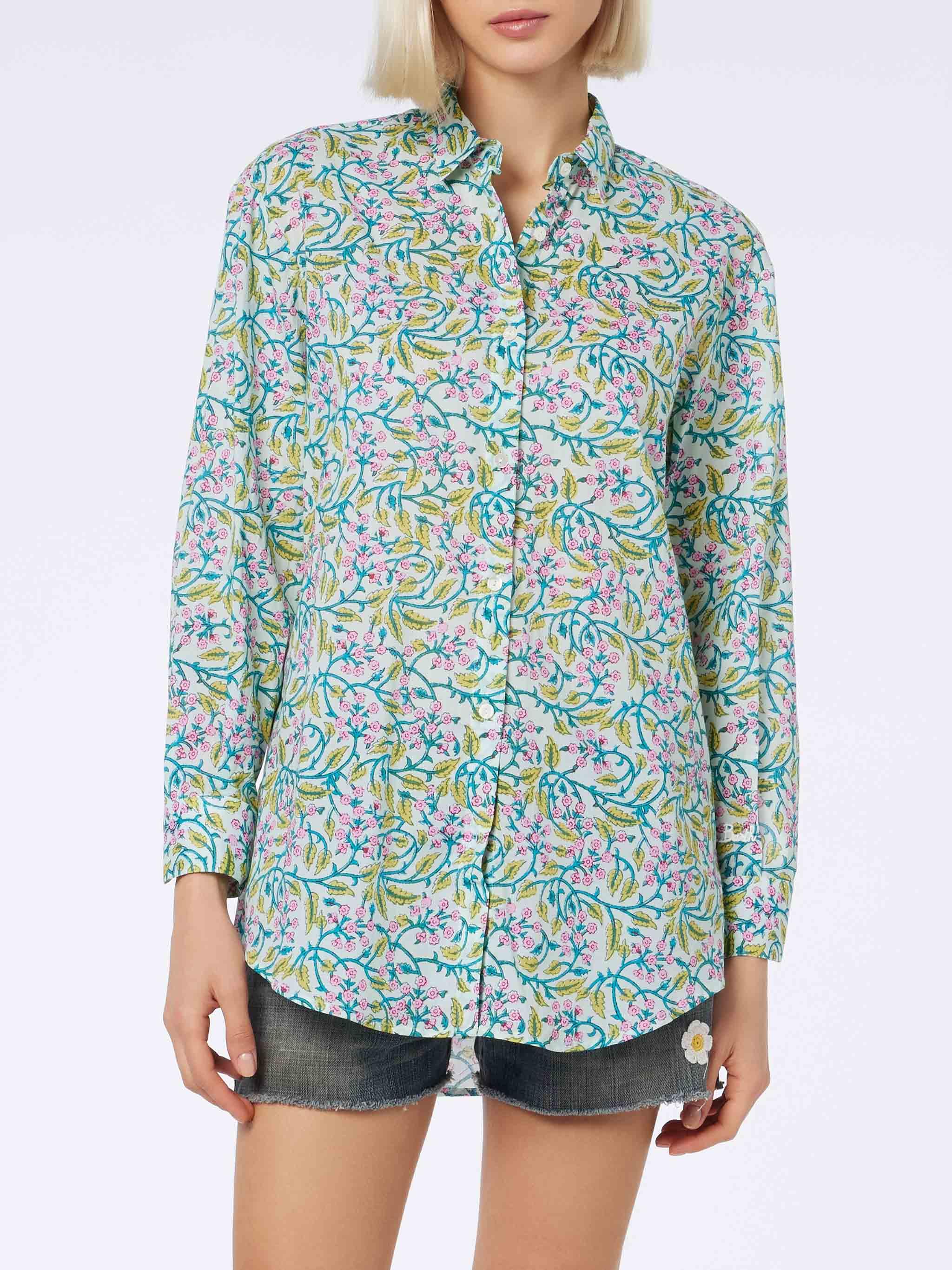 Woman Cotton Shirt Brigitte With Flower Print