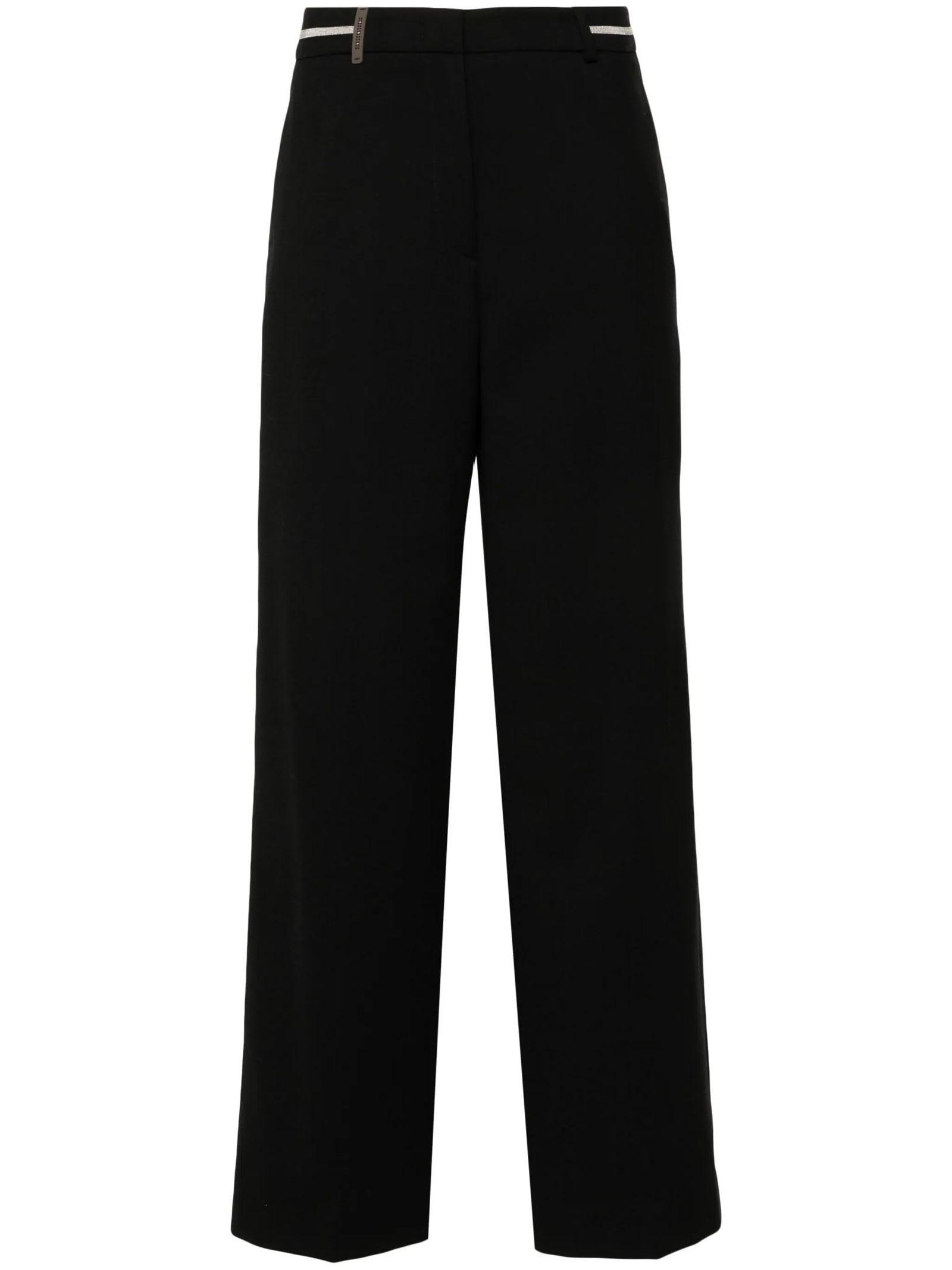 Black Wool Blend Trousers