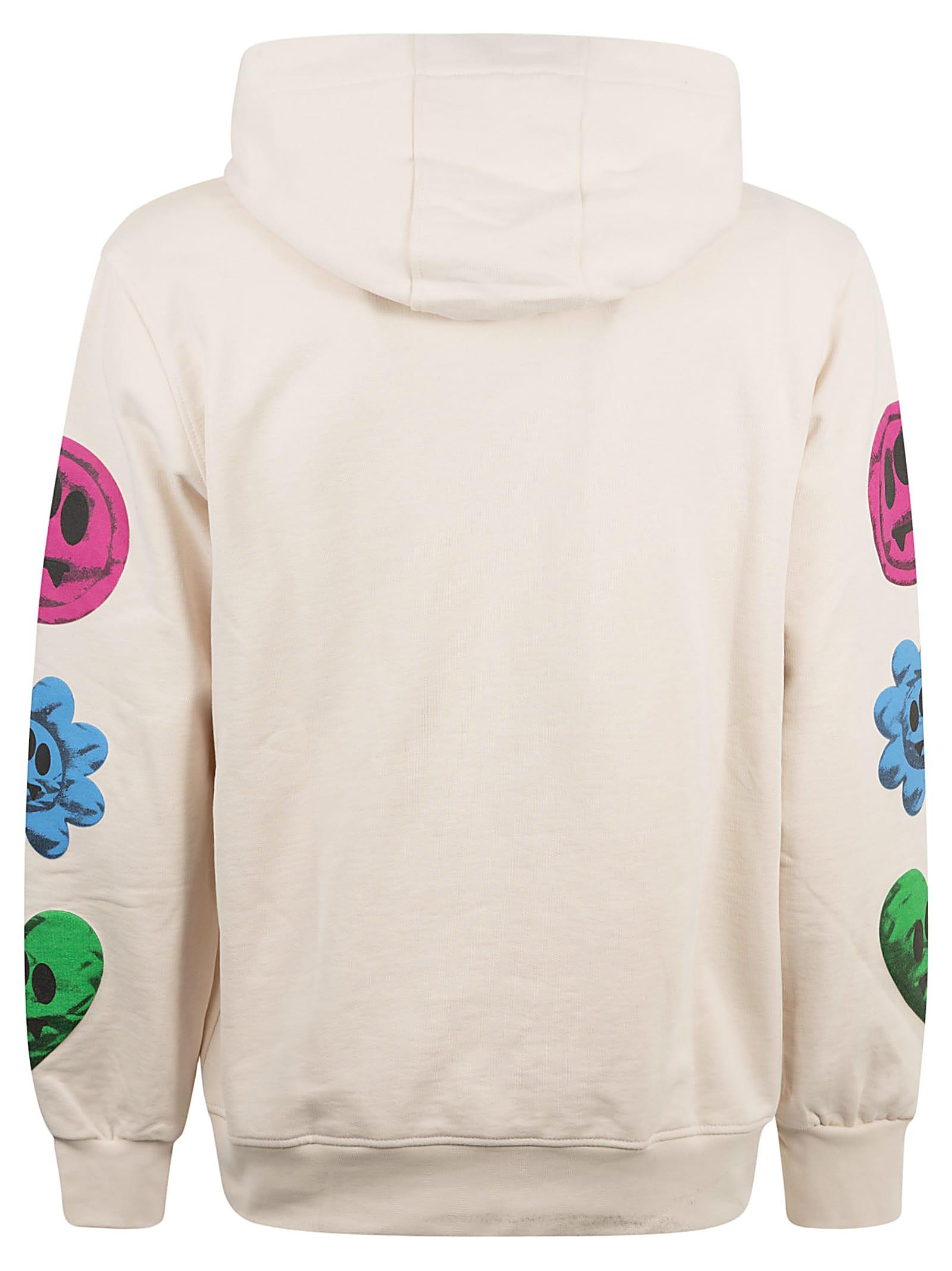 Smiley Logo Print Hooded Sweatshirt