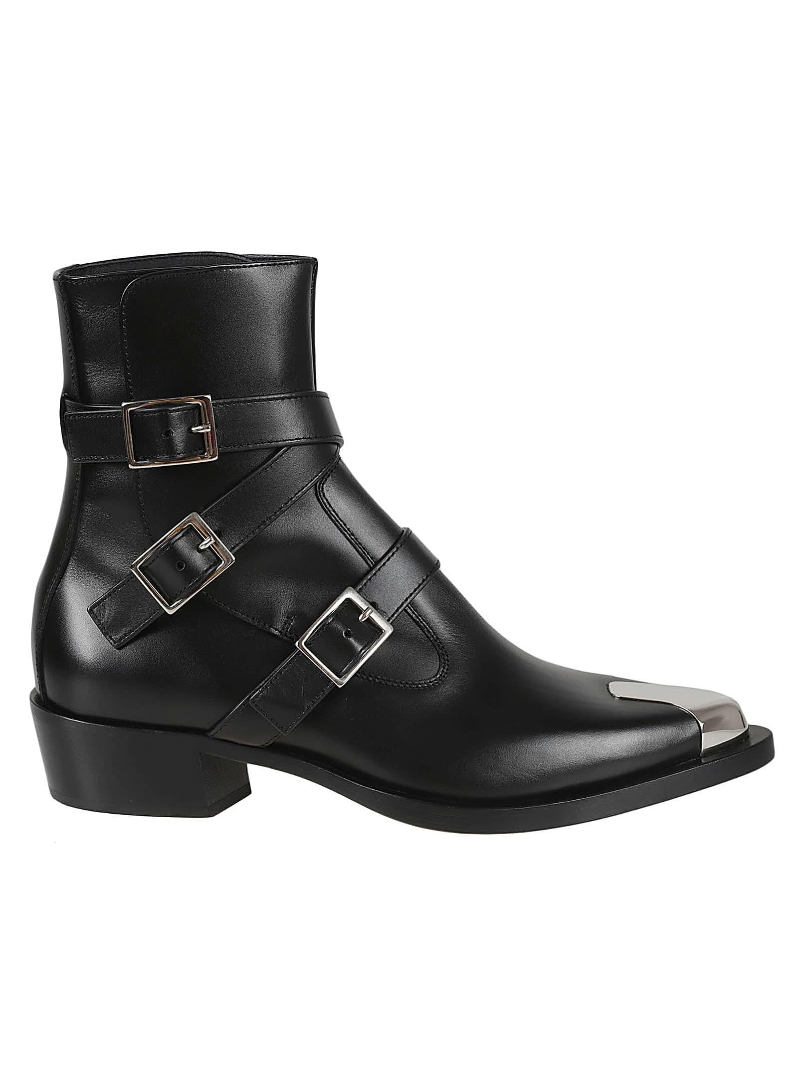 Buckled Strappy Ankle Boots