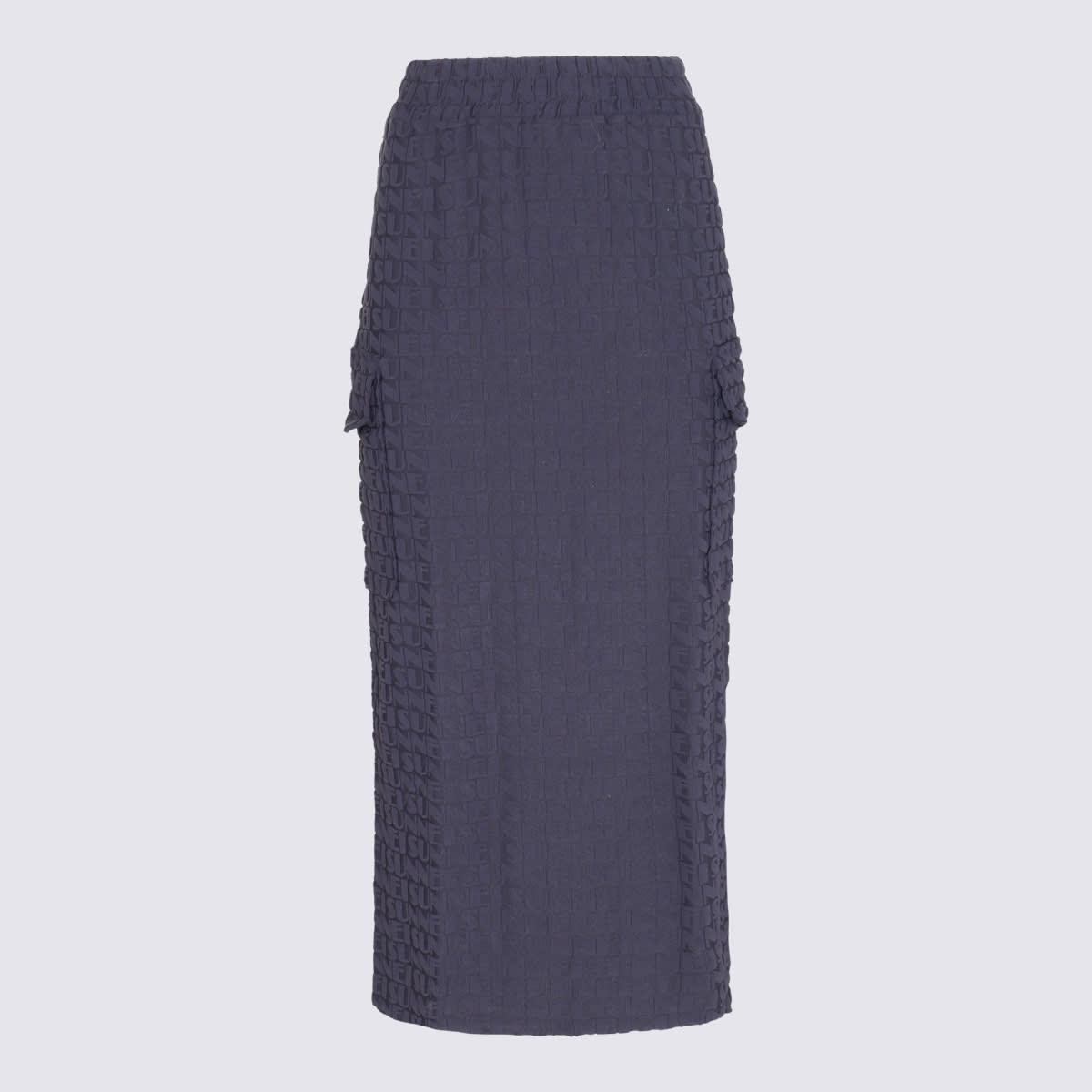 Dark Navy Stretch Long Skirt