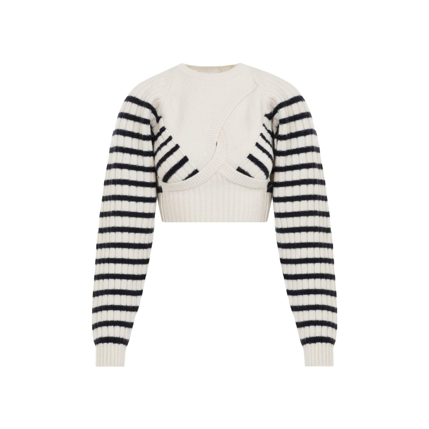 Ribbed Mariniere Crop Pullover