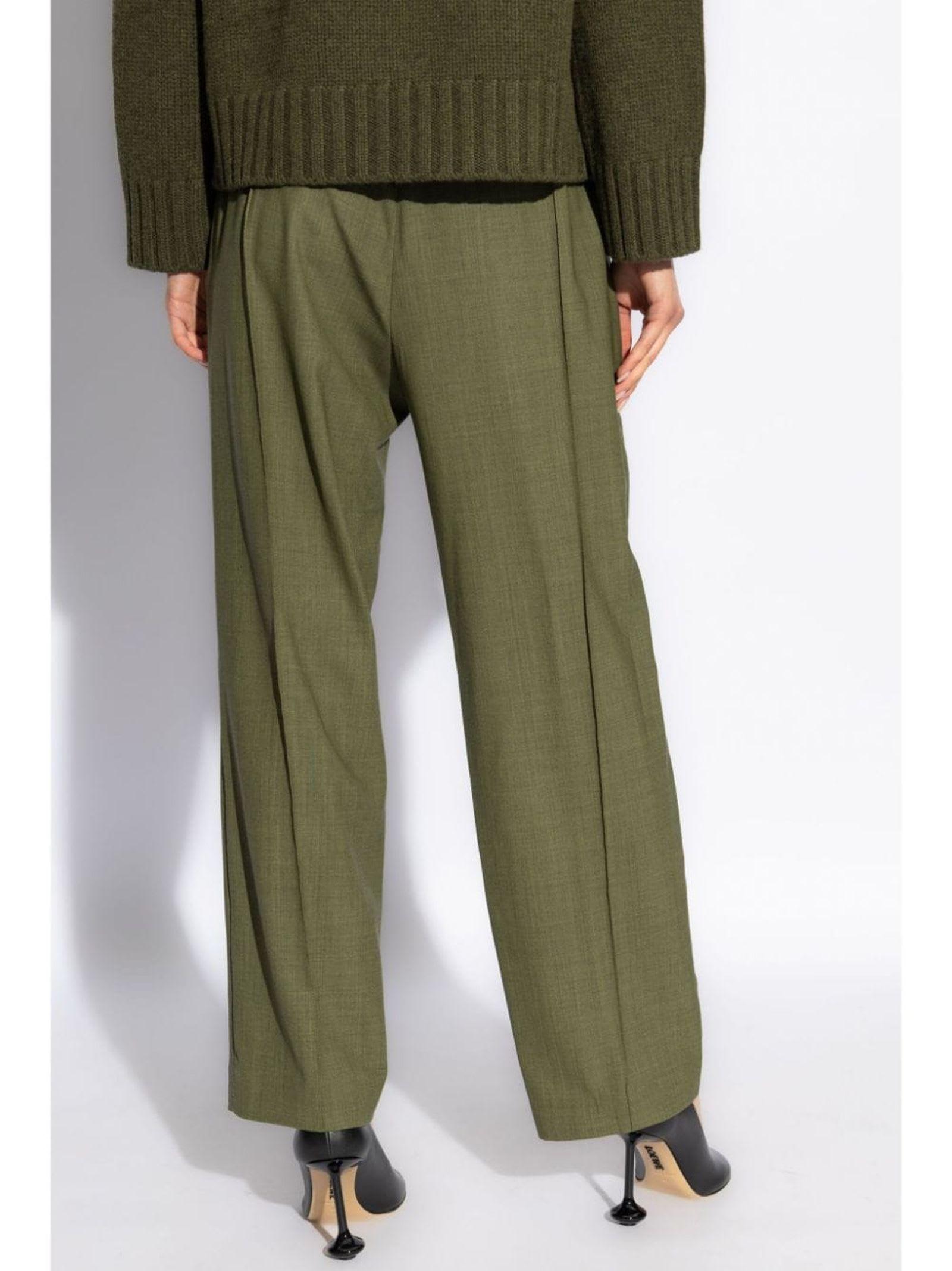 Green Wool Blend Trousers