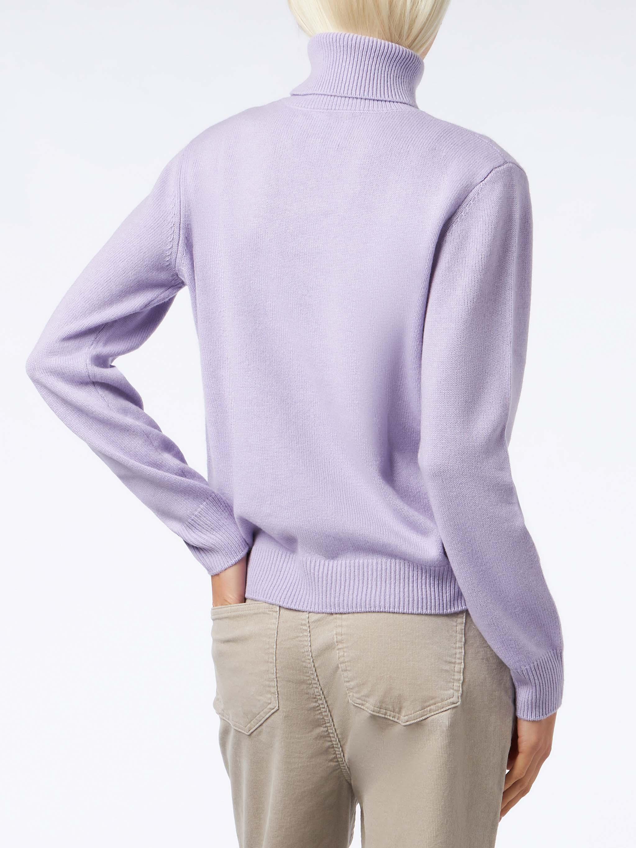 Woman Lilac Cashmere Blend Turtleneck Sweater Moody