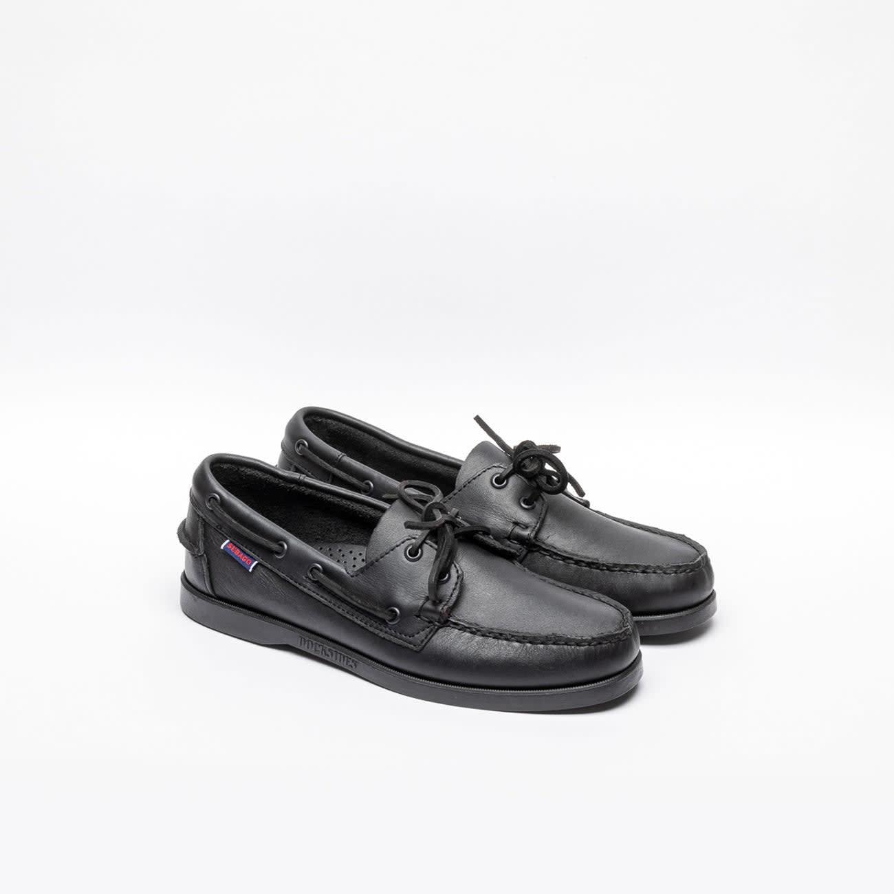 Docksides Black Leather Loafer