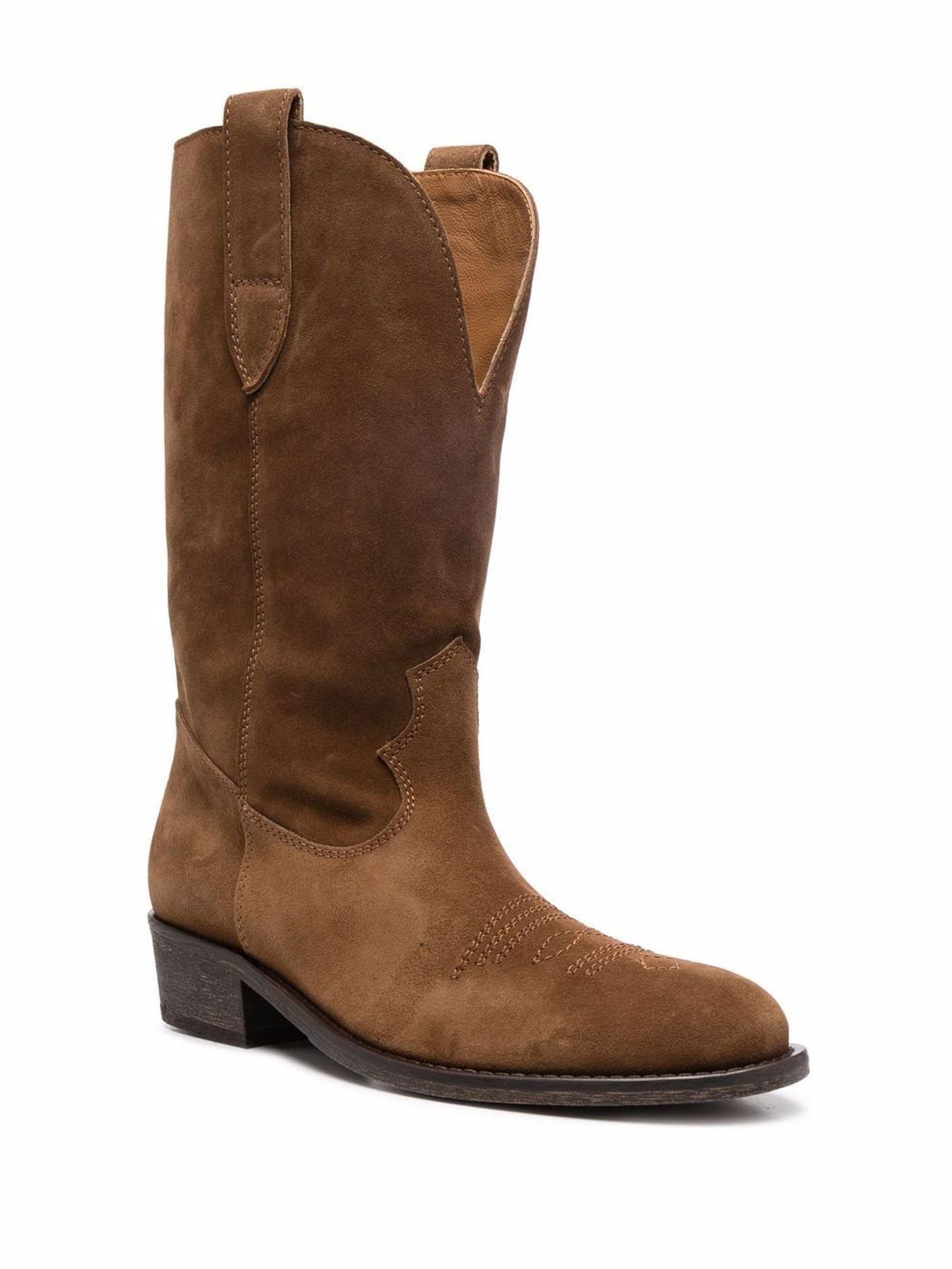 Brown Suede Cowboy Boots