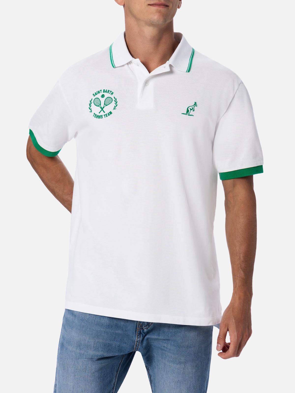 Man White Cotton Piquet Polo Shirt Beverly Hills | Australian Brand Special Edition