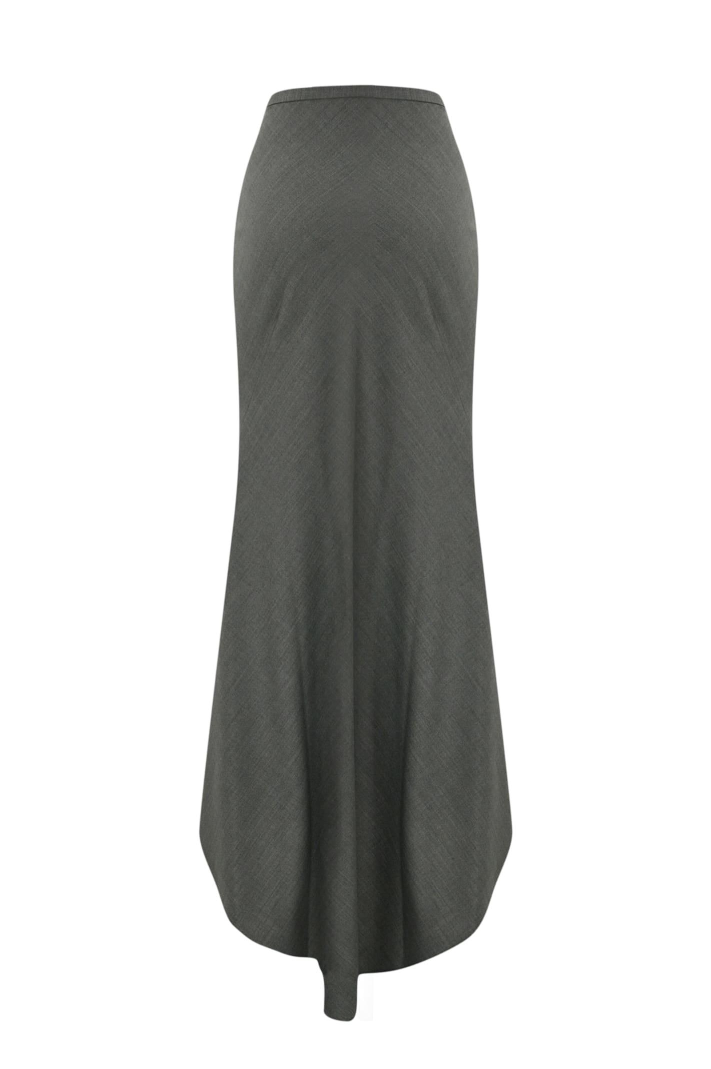 Long Asymmetric Skirt In Wool Blend