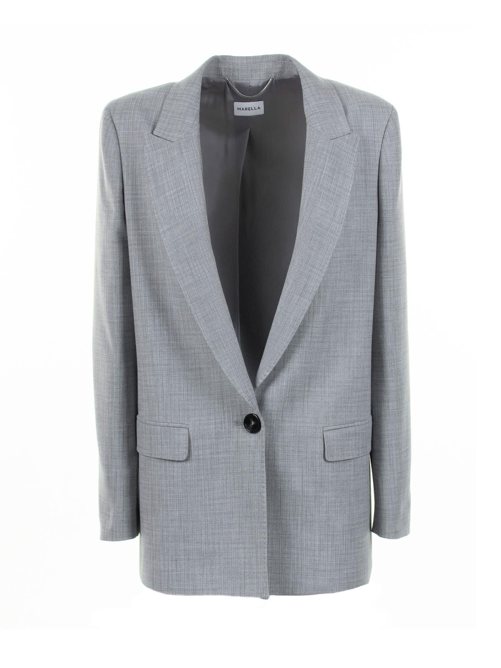 Single Breasted Jacket Grey Women