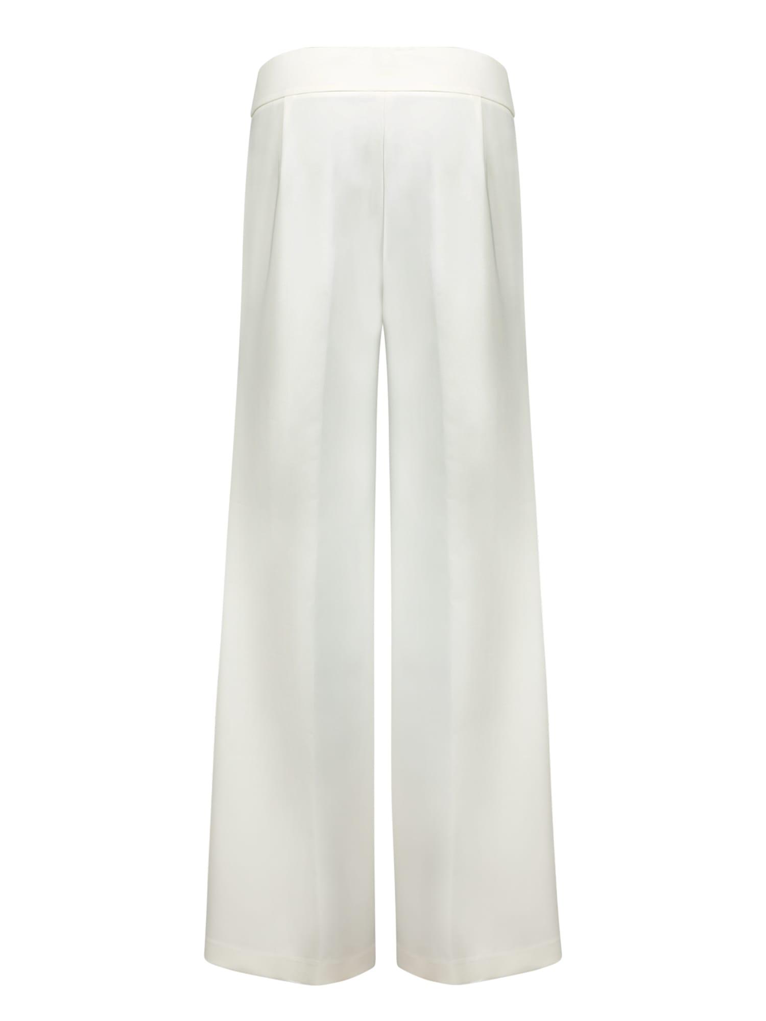 White Bistretch Cady Flare Pants