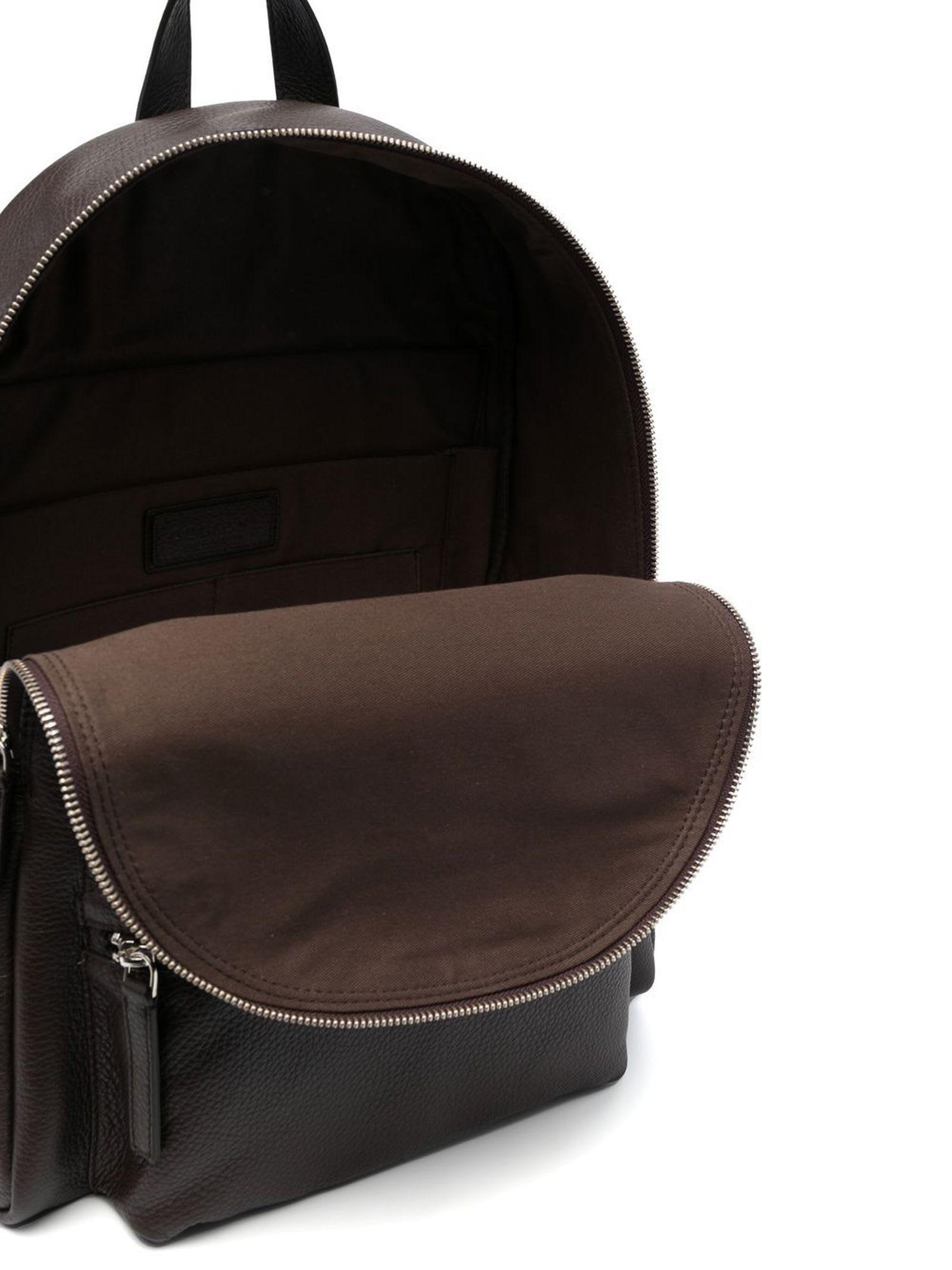 Brown Calf Leather Micron Backpack