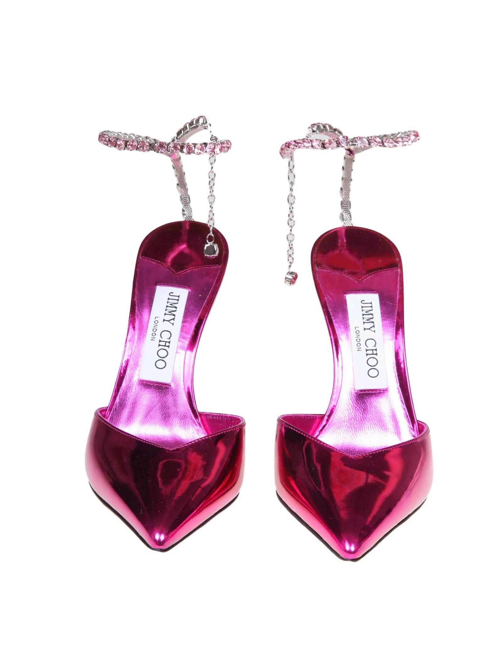 Saeda 100 Pumps In Fucsia Metallic Leather