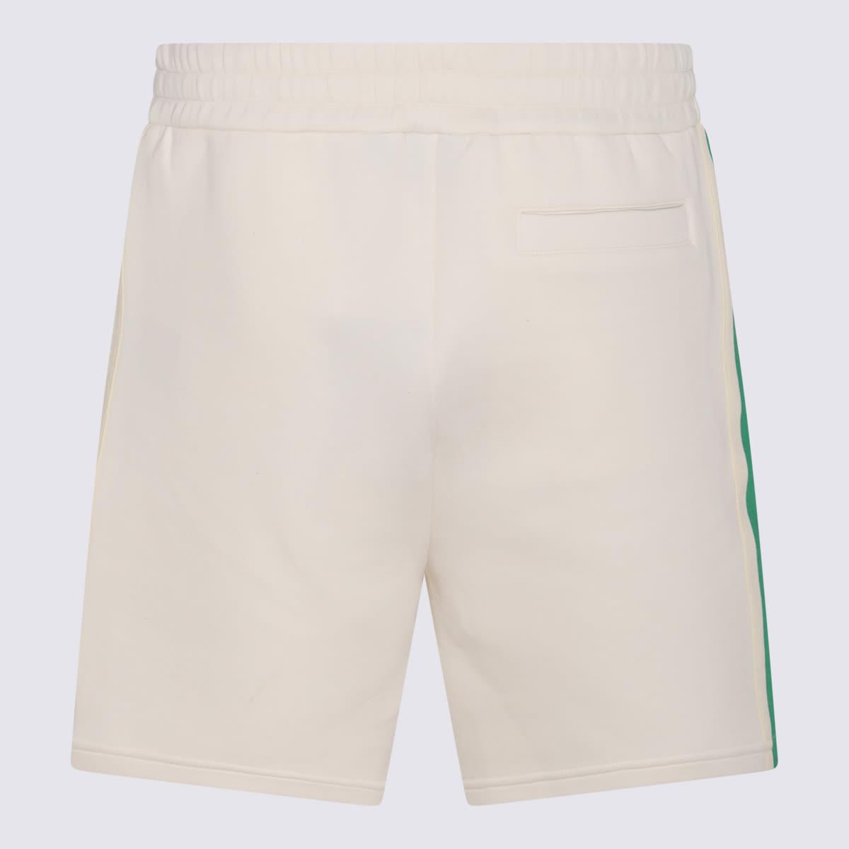 Cream Cotton Blend Shorts