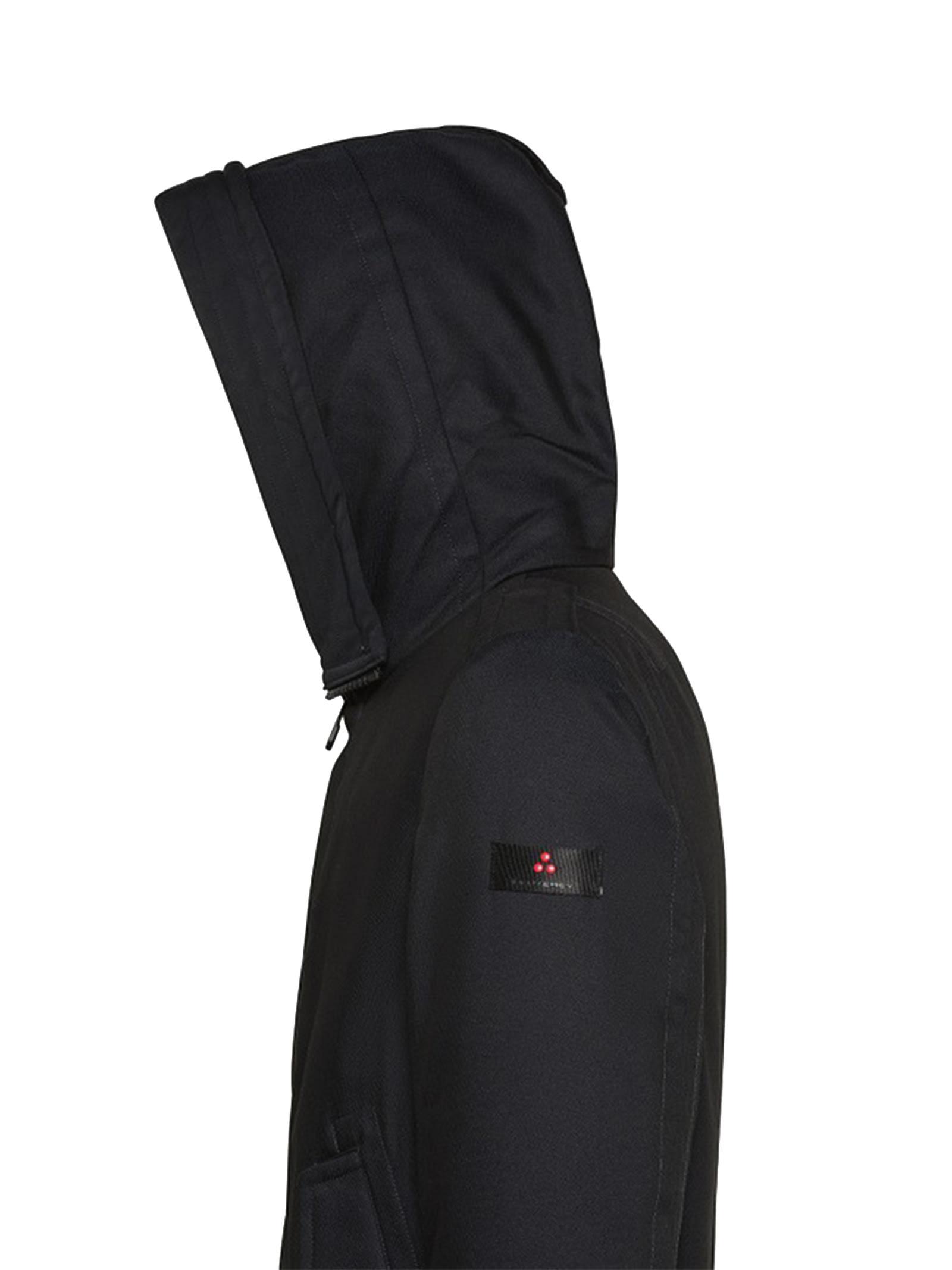 Black Parka In Resistant Fabric