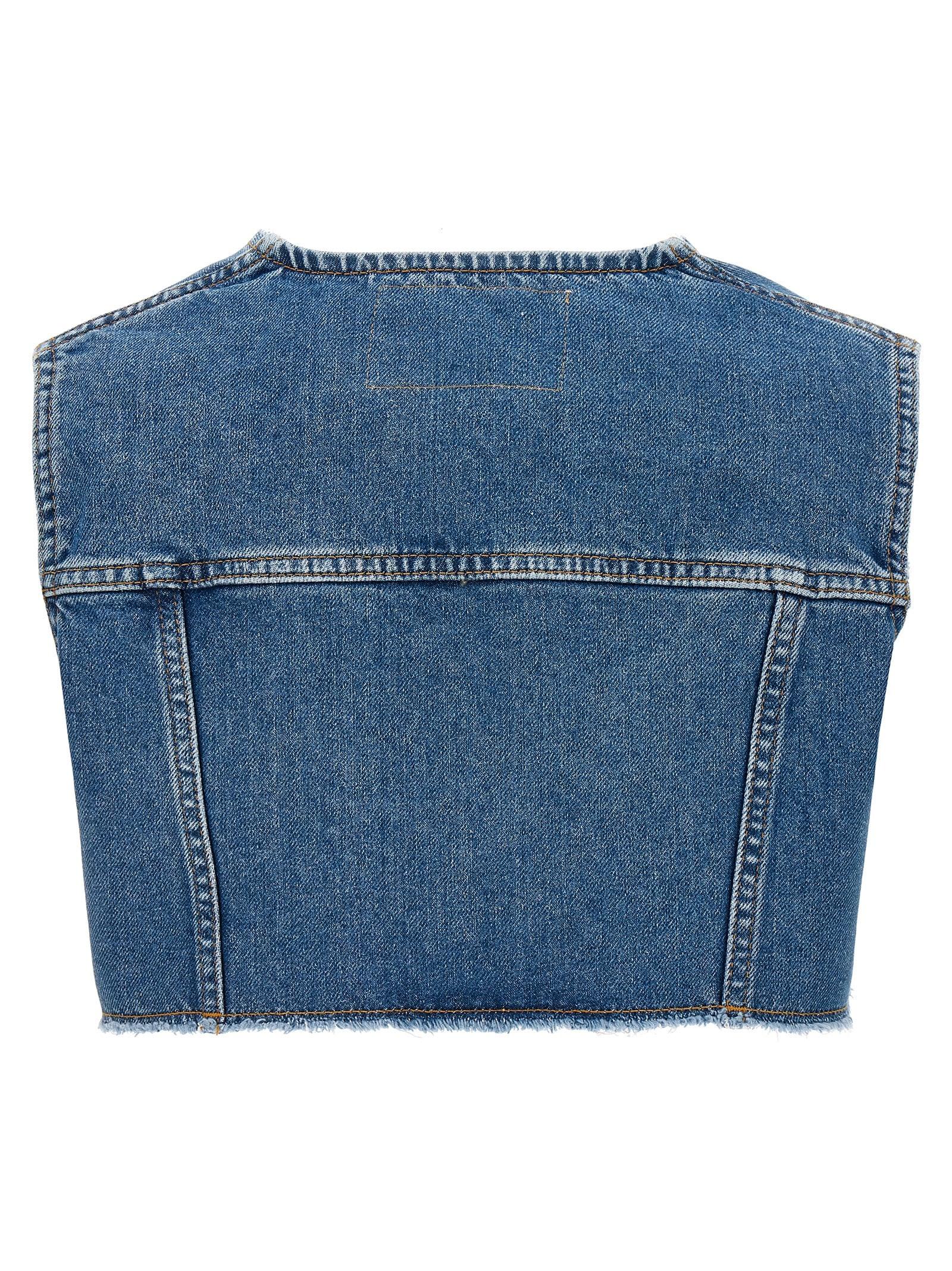 Denim Cropped Vest Philosophy di Lorenzo Serafini