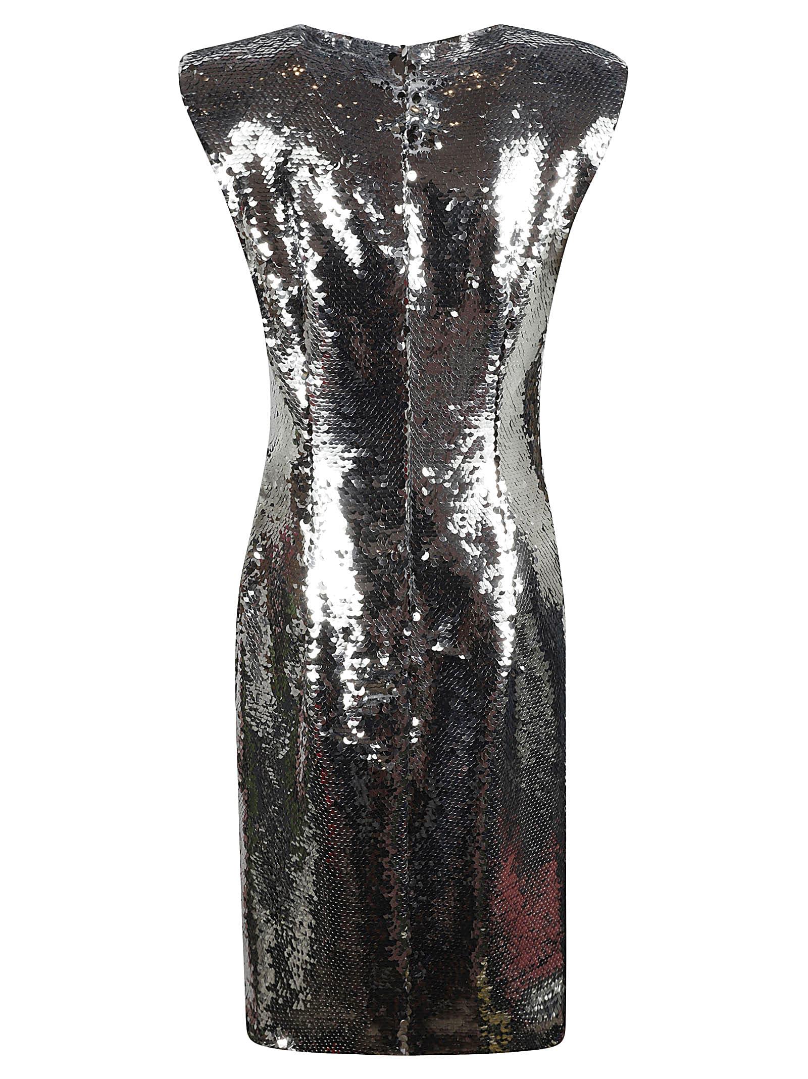 Sequin-coated Sleeveless Dress