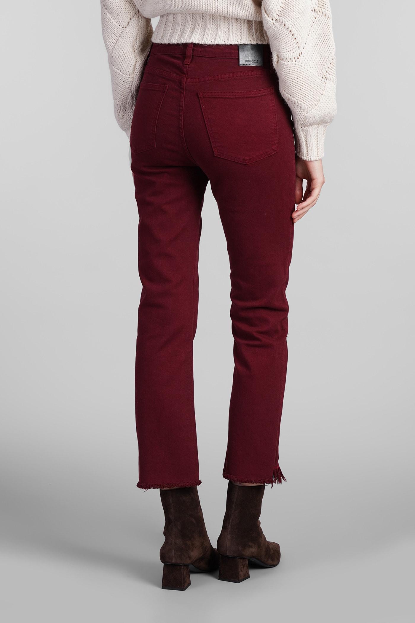 River Jeans In Bordeaux Cotton