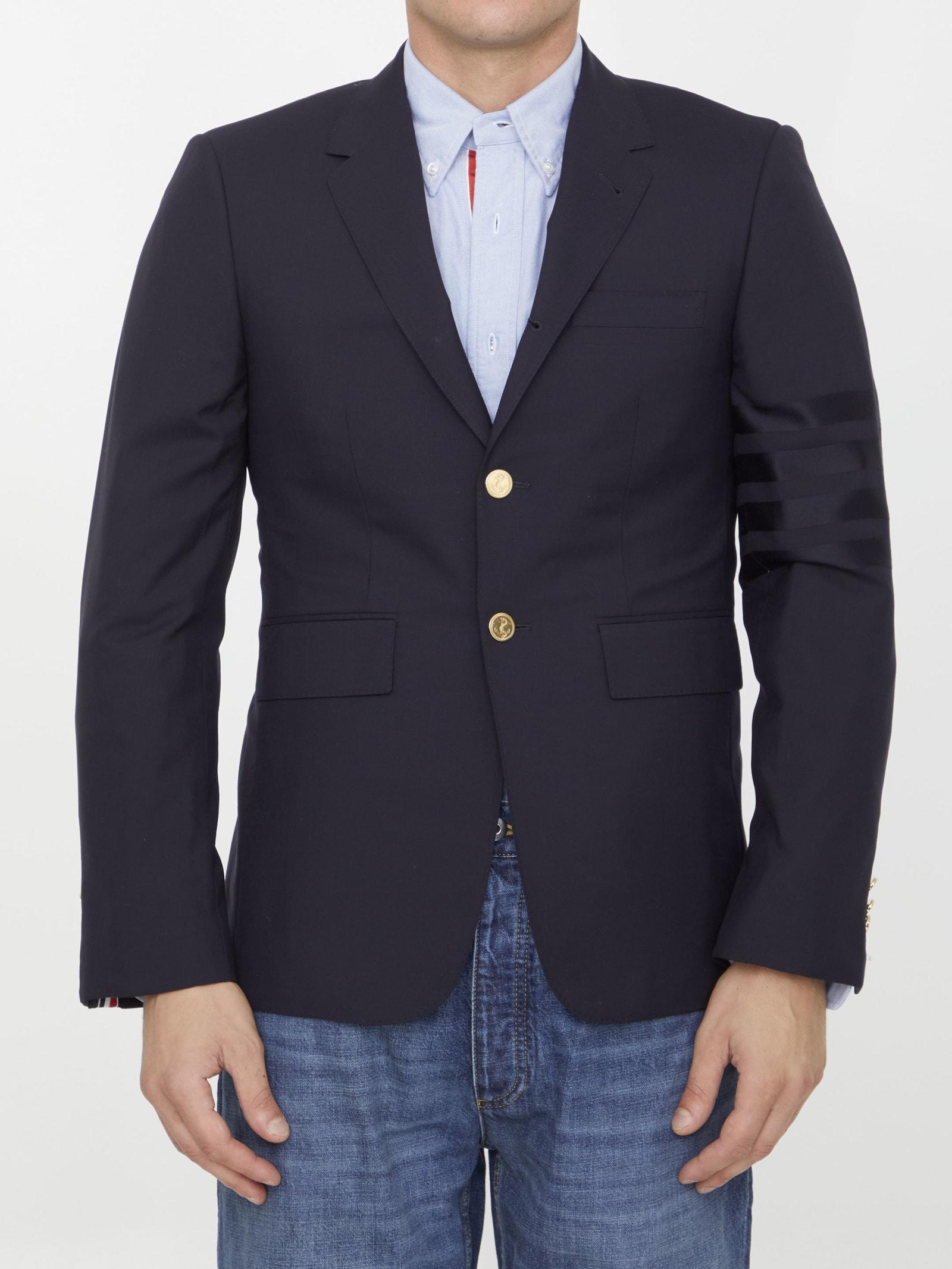 signature-stripe single-breasted blazer