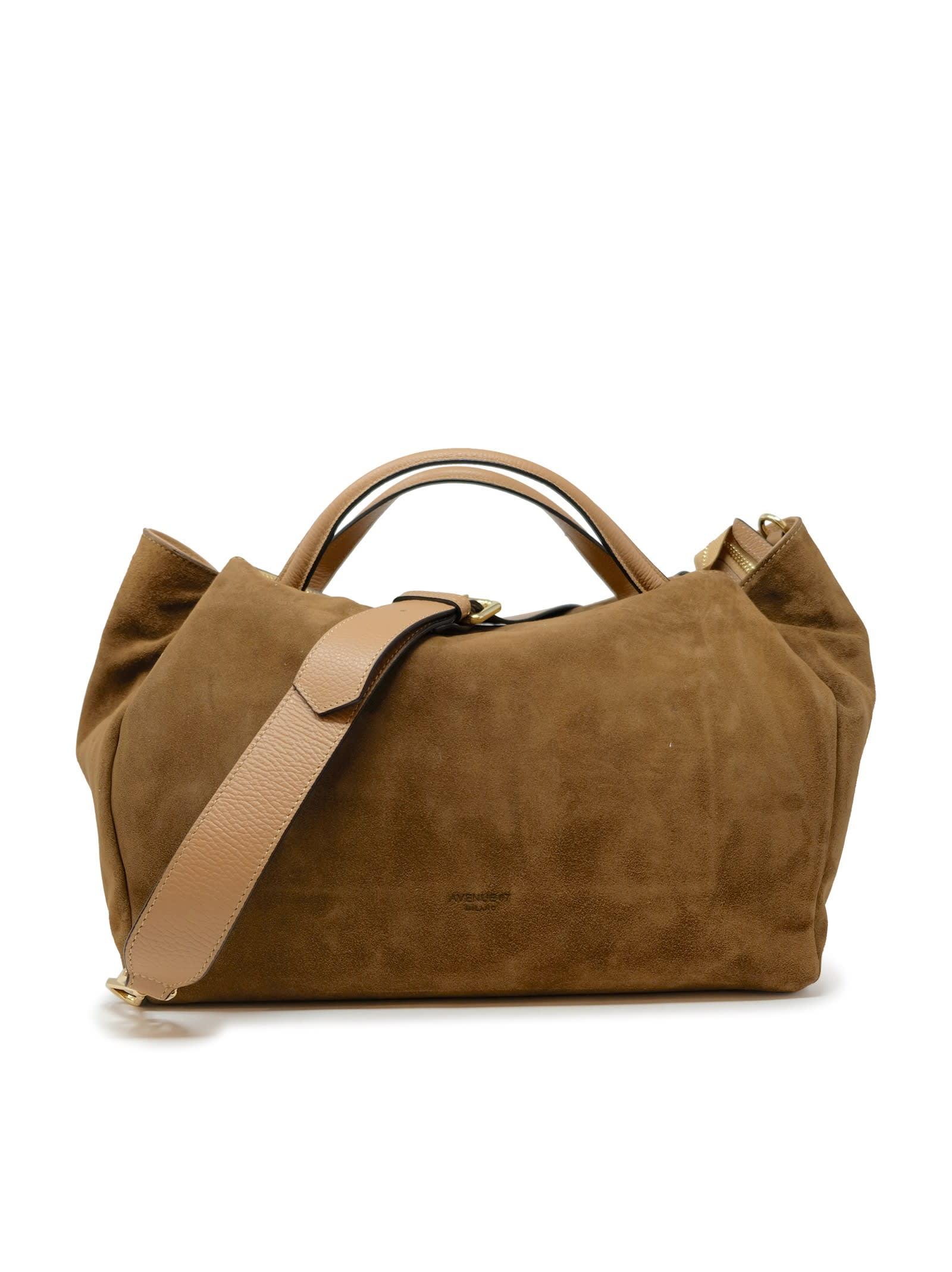 Avenue 67 Ao132a0011 Roxanne Hazelnut Suede Leather Bag