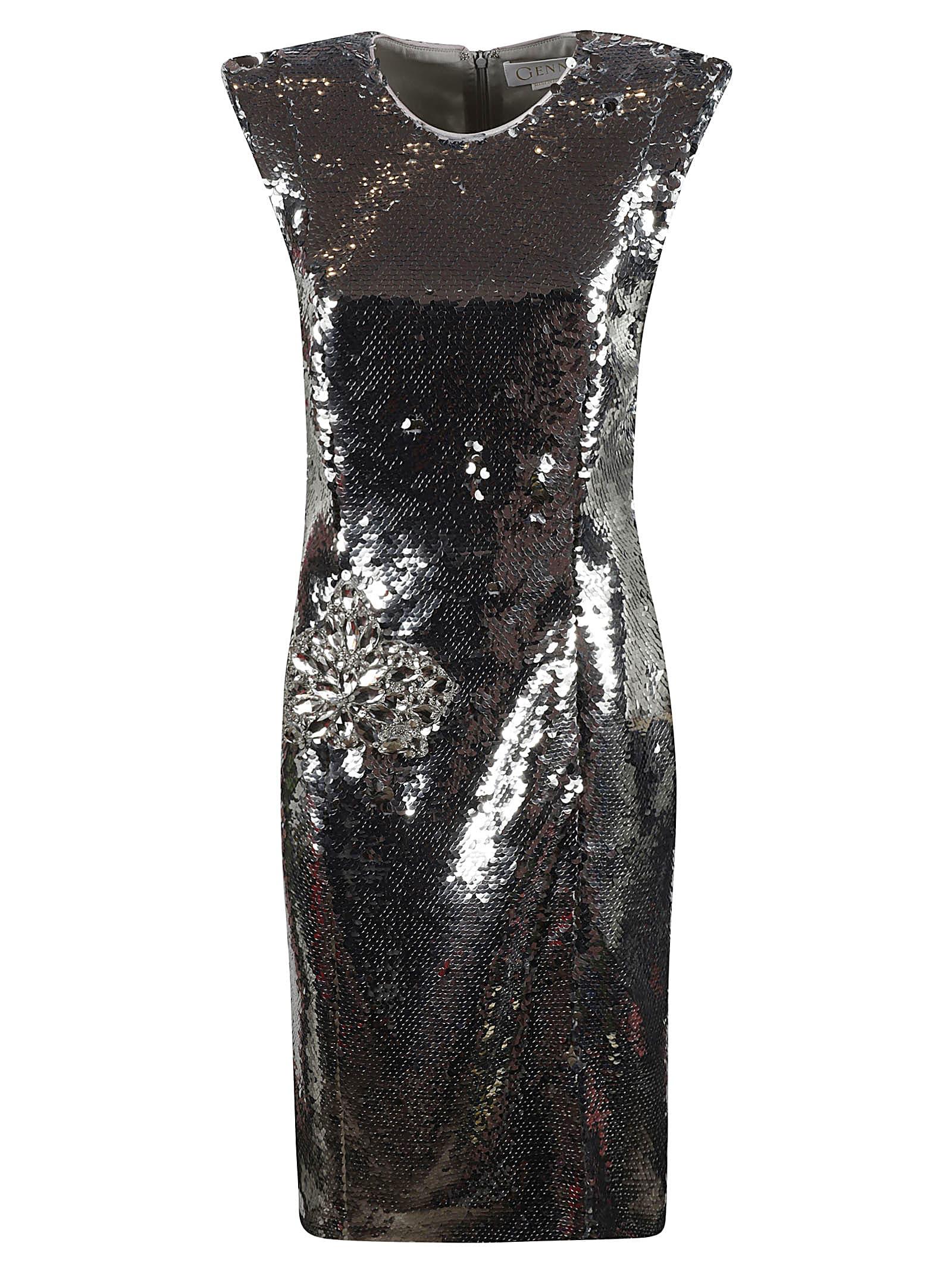 Sequin-coated Sleeveless Dress