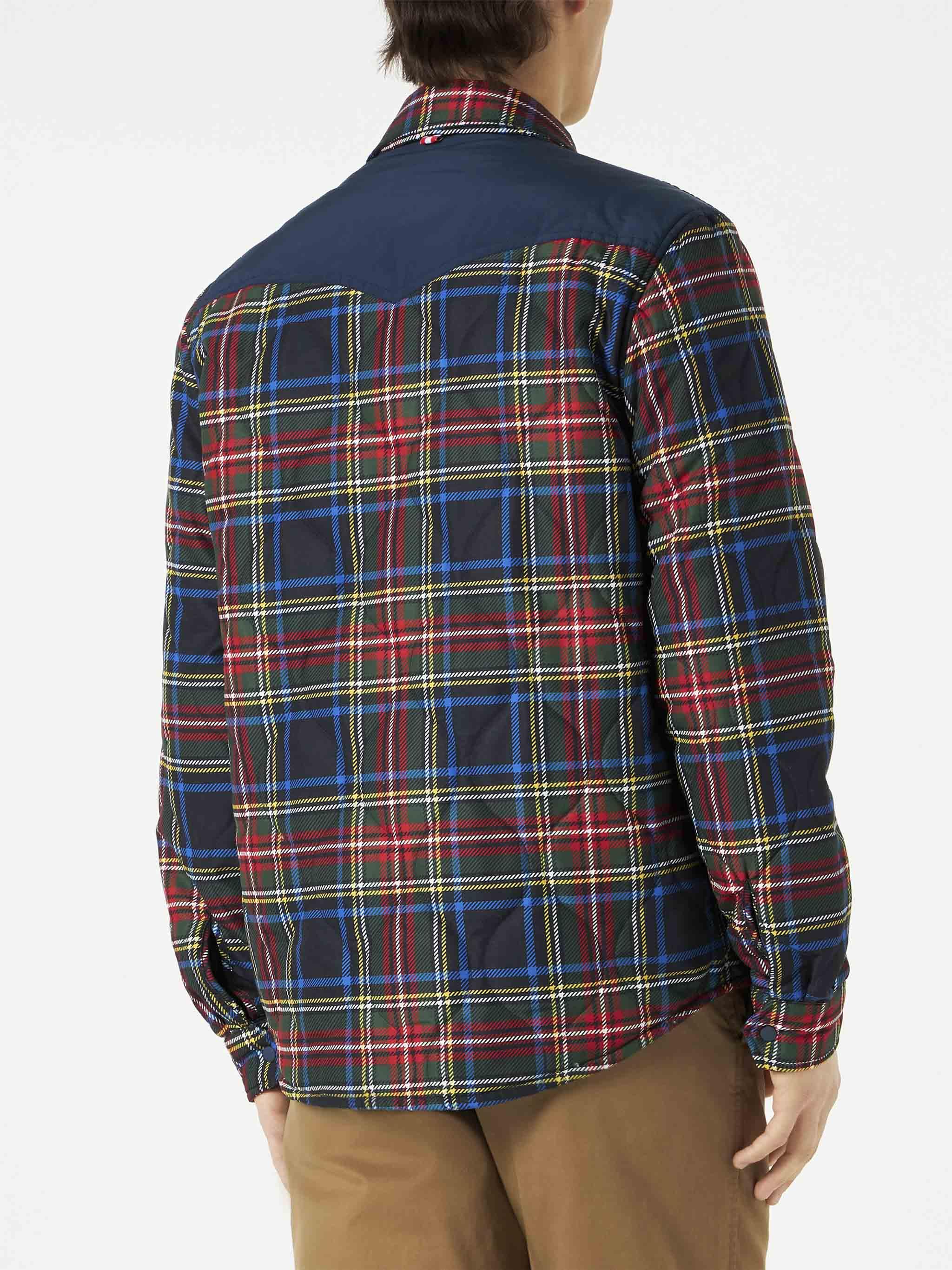 Man Tartan Padded Overshirt With Patch Pockets