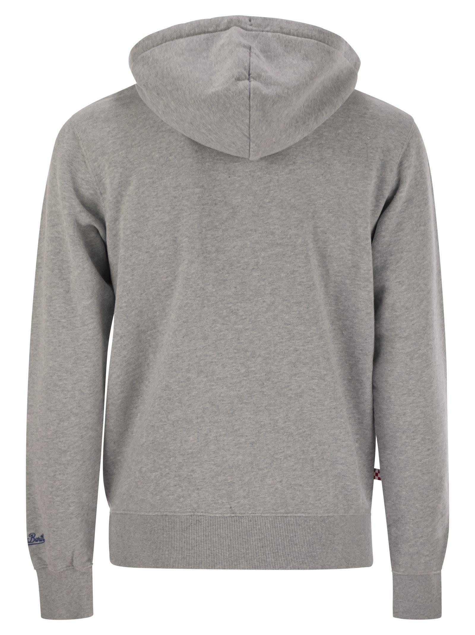 Men's Grey Tribeca Sweatshirt With Vacanze Di Natale Logo Embroidery MC2 Saint Barth