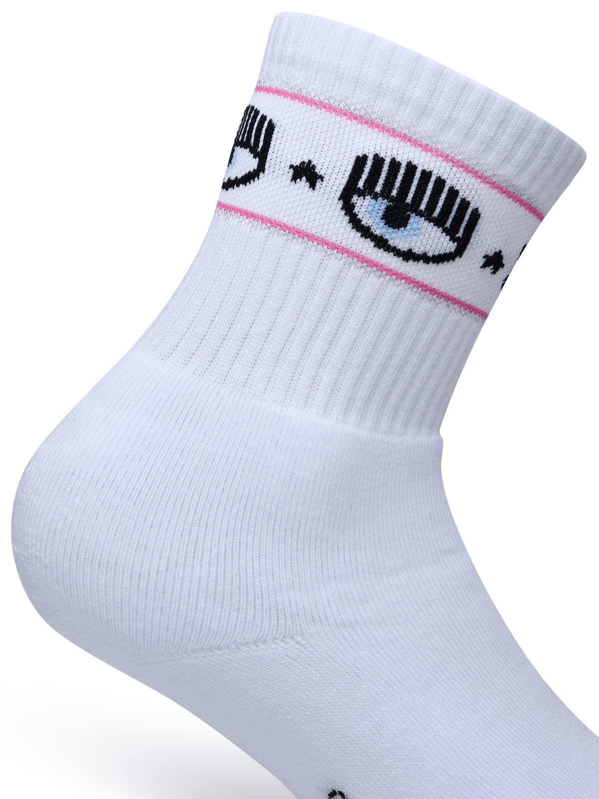 White Cotton Blend Socks