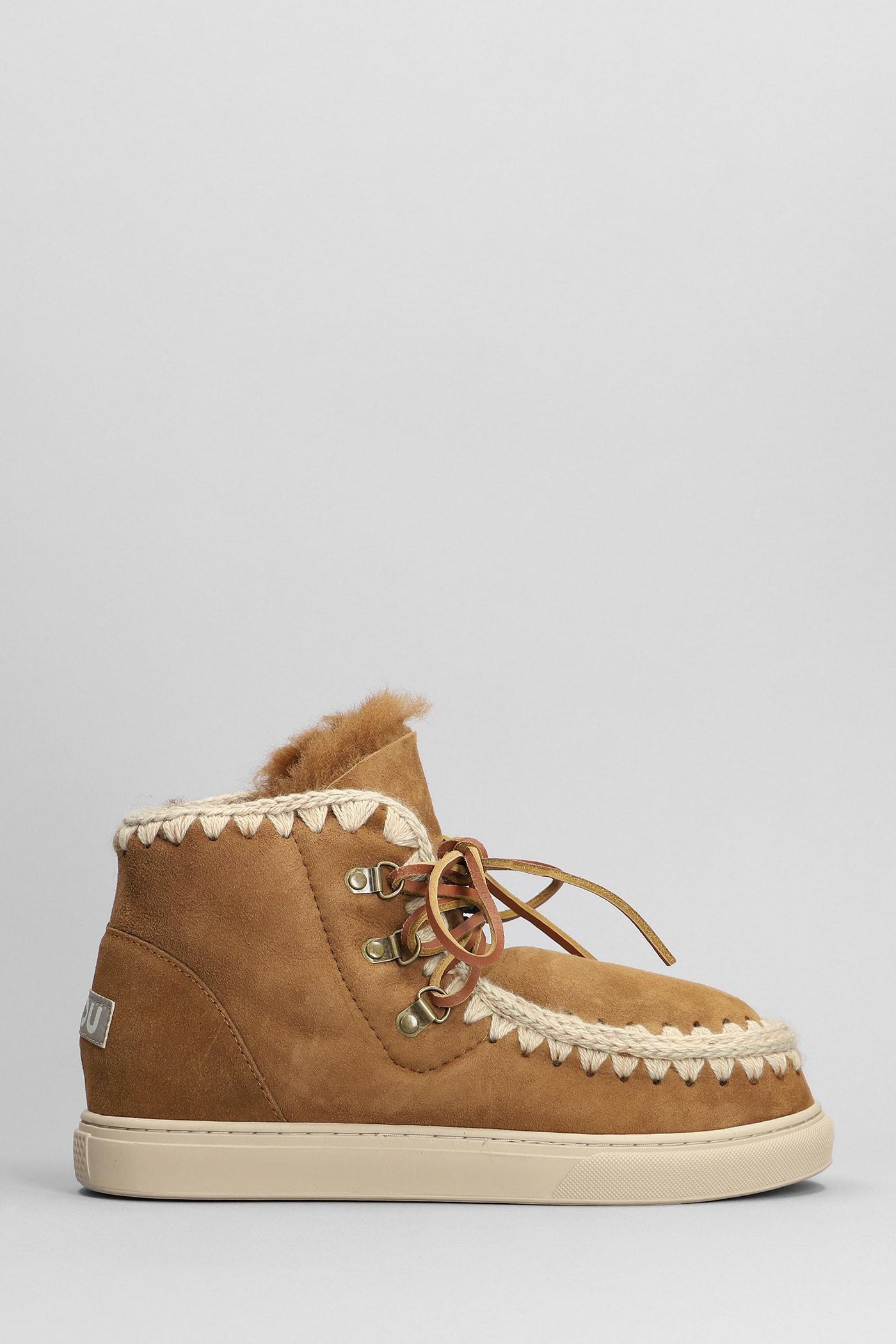 Snaker Lace-up Ankle Boots In Leather Color Suede