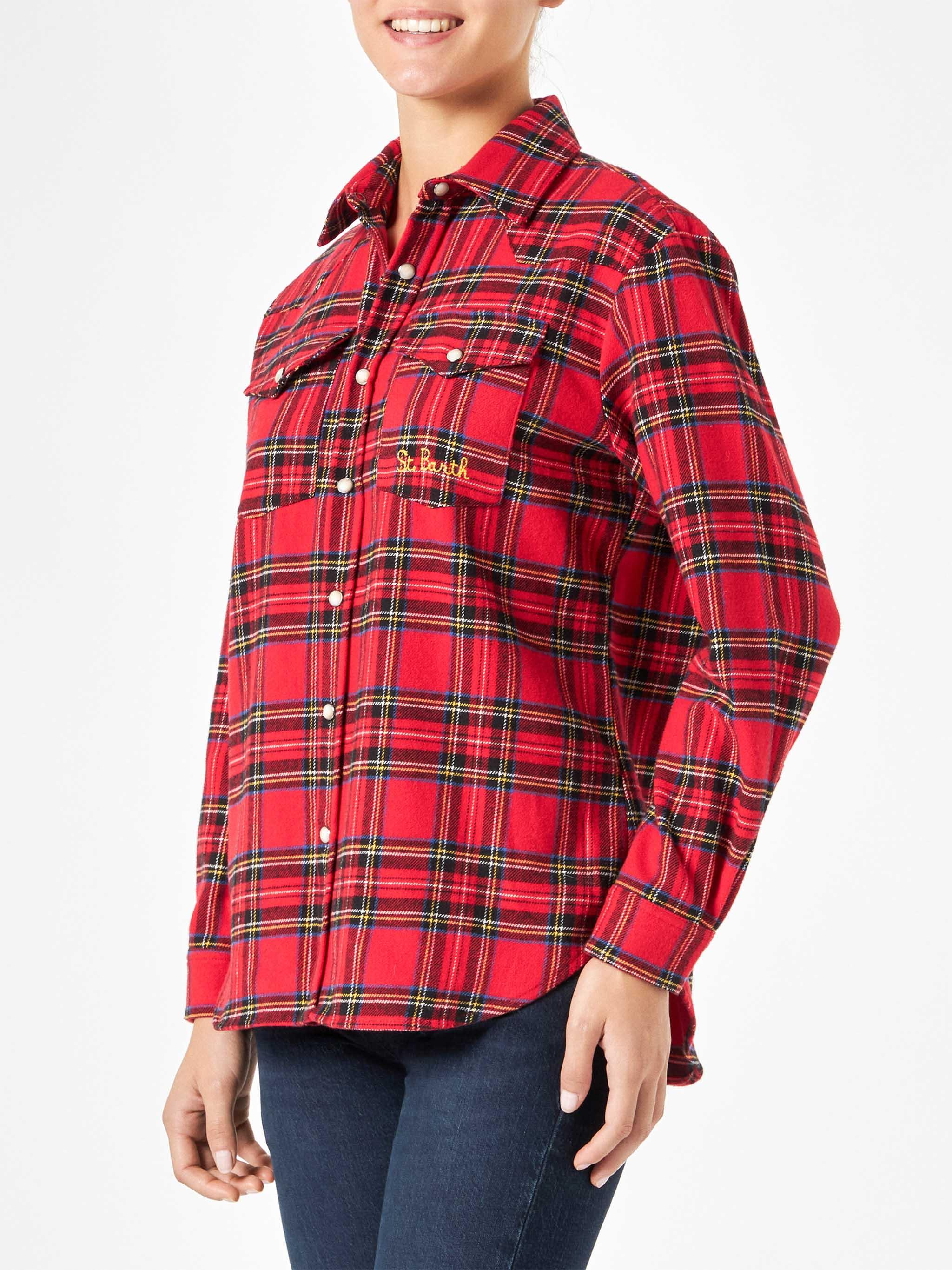 Woman Long Sleeves Flannel Shirt