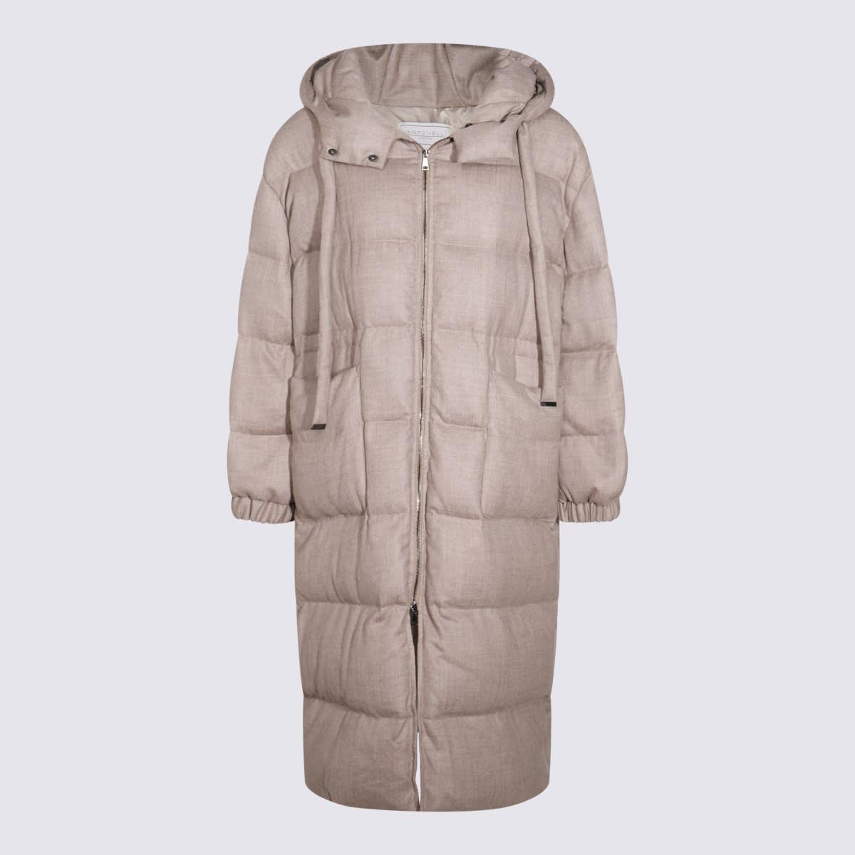 Beige Wool Down Jacket