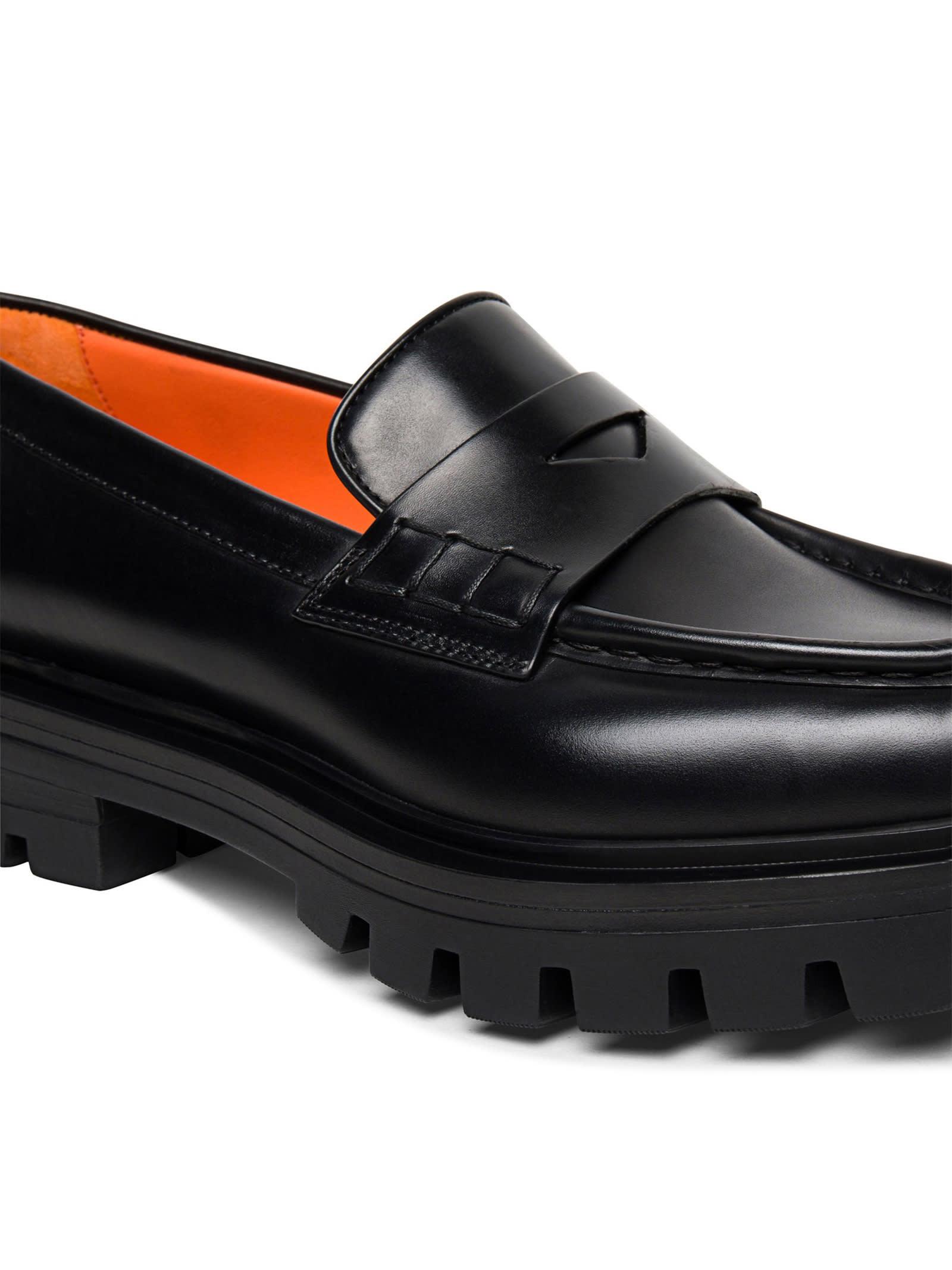 Leather Loafer With Rubber Sole