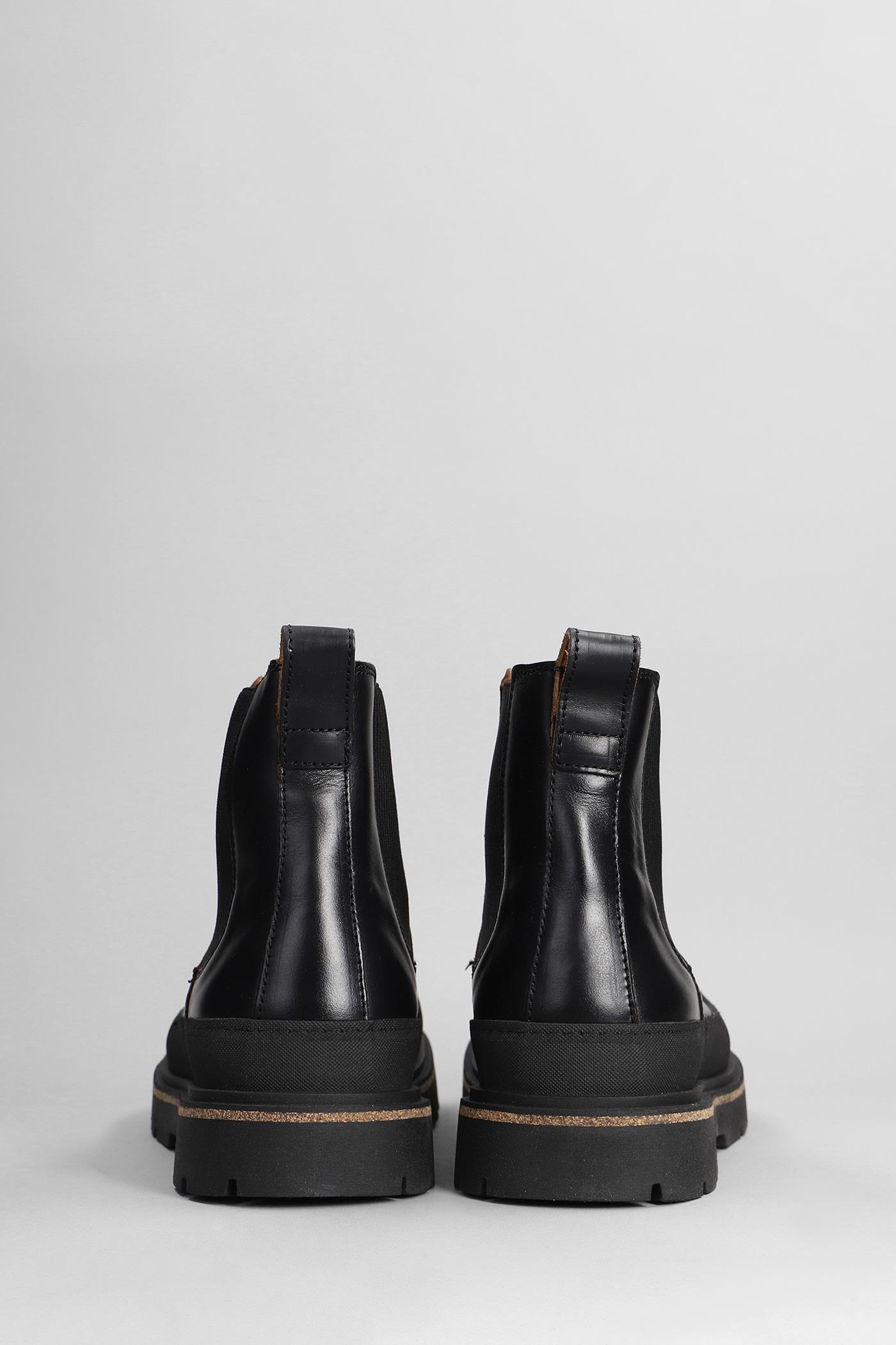 Prescott Combat Boots In Black Leather