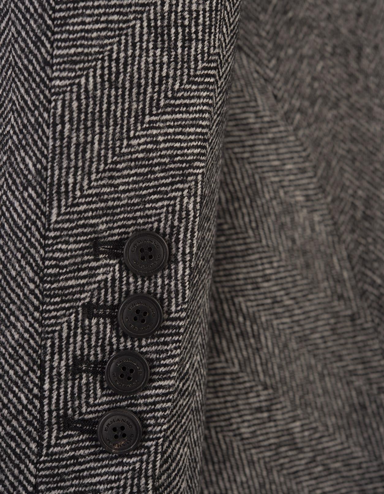 Slim Fit Blazer With Herringbone Pattern