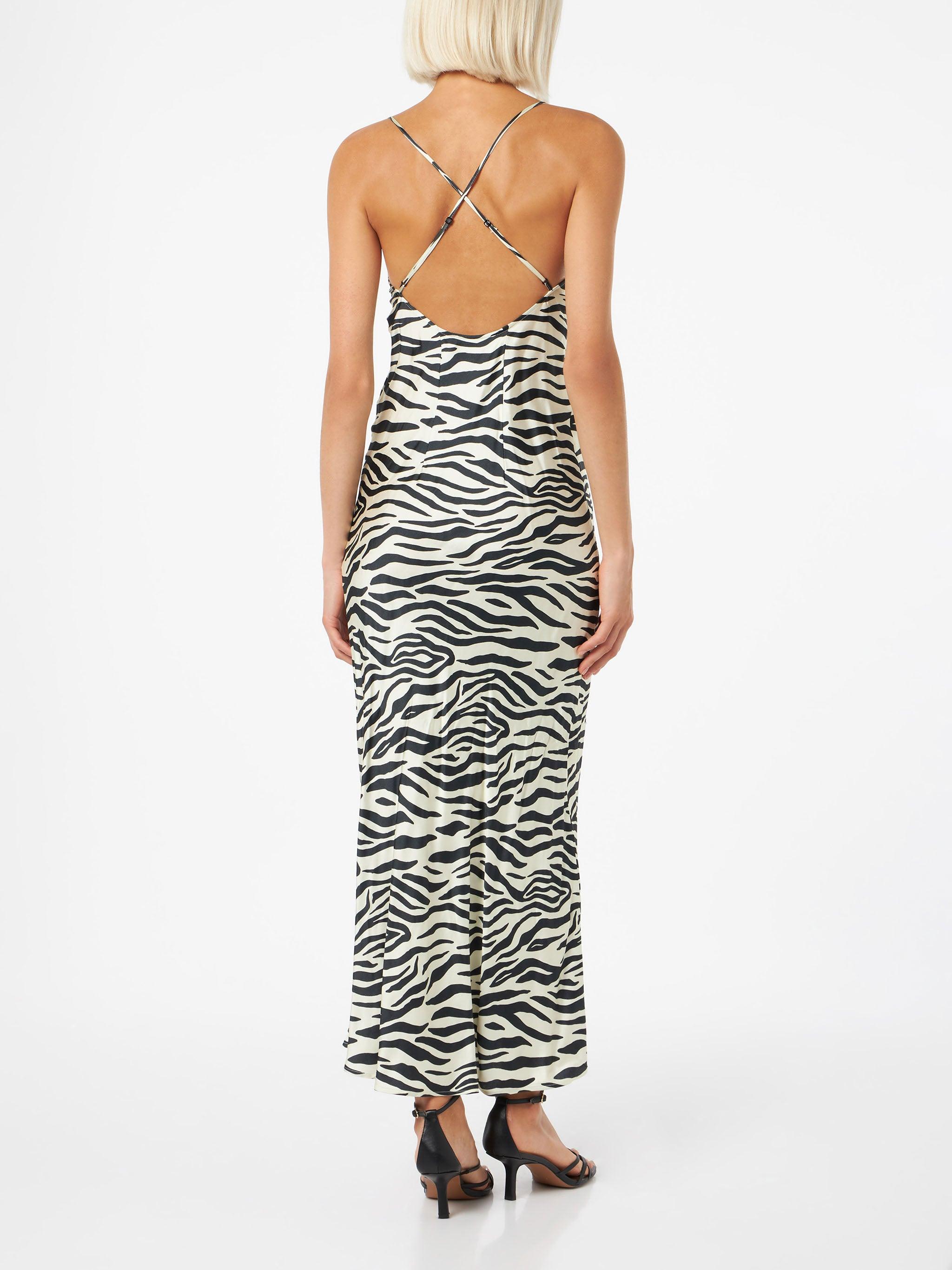 Woman Satin Zebra Slip Dress Eydis