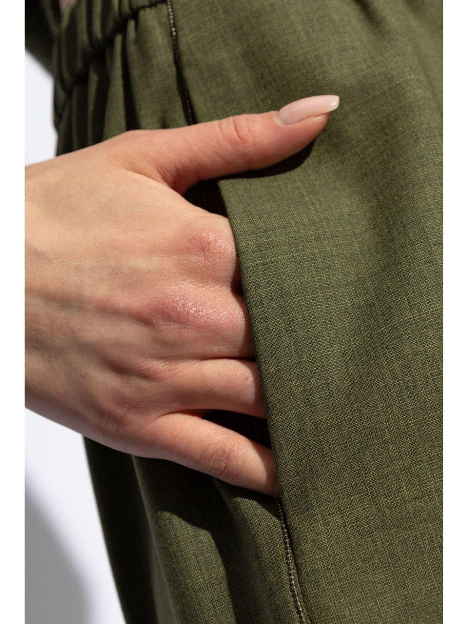 Green Wool Blend Trousers