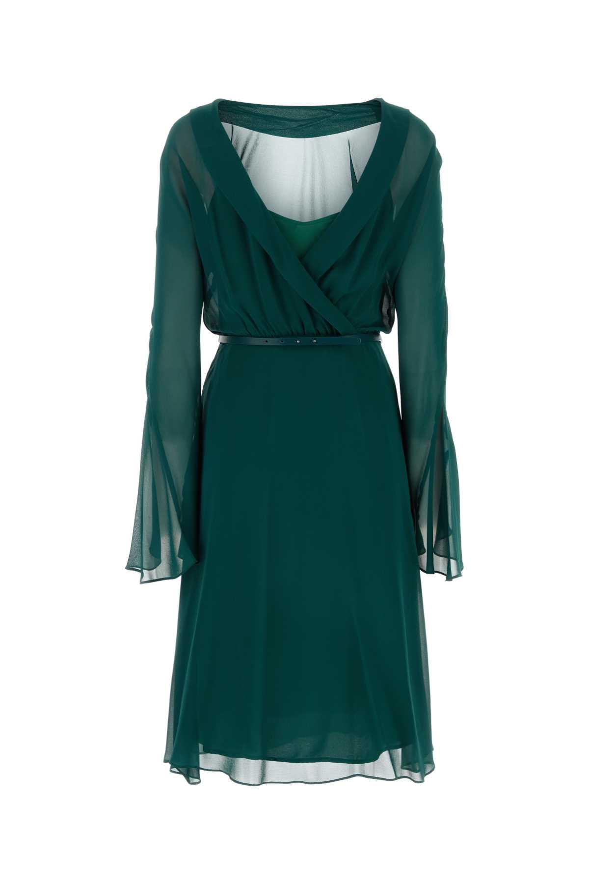 Bottle Green Silk Africa Dress