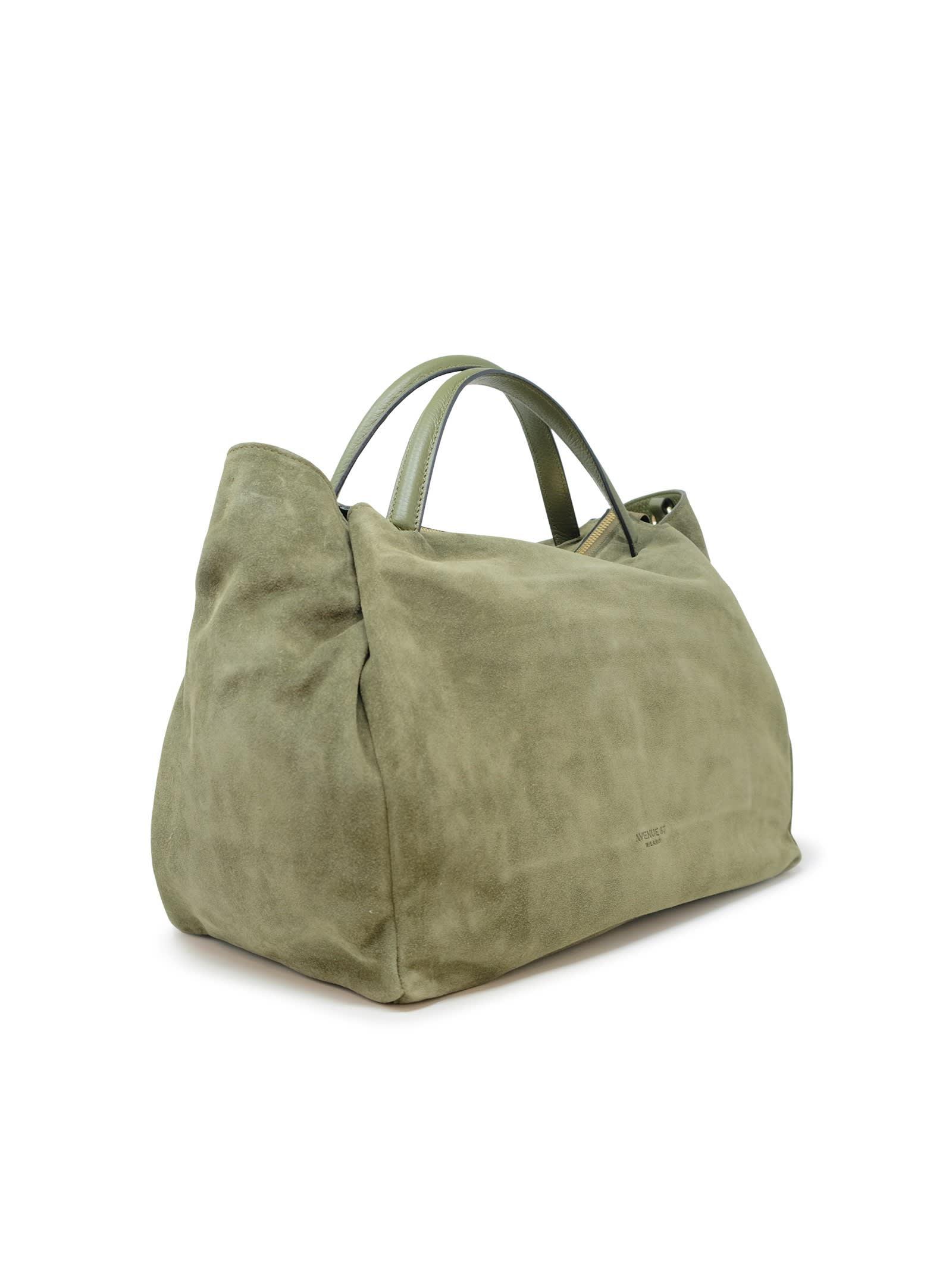 Avenue 67 Ao132a0011 Roxanne Green Suede Leather Bag