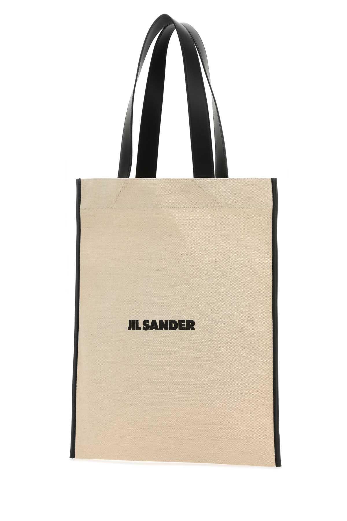 Jil Sander Woman Sand Canvas Shopping Bag