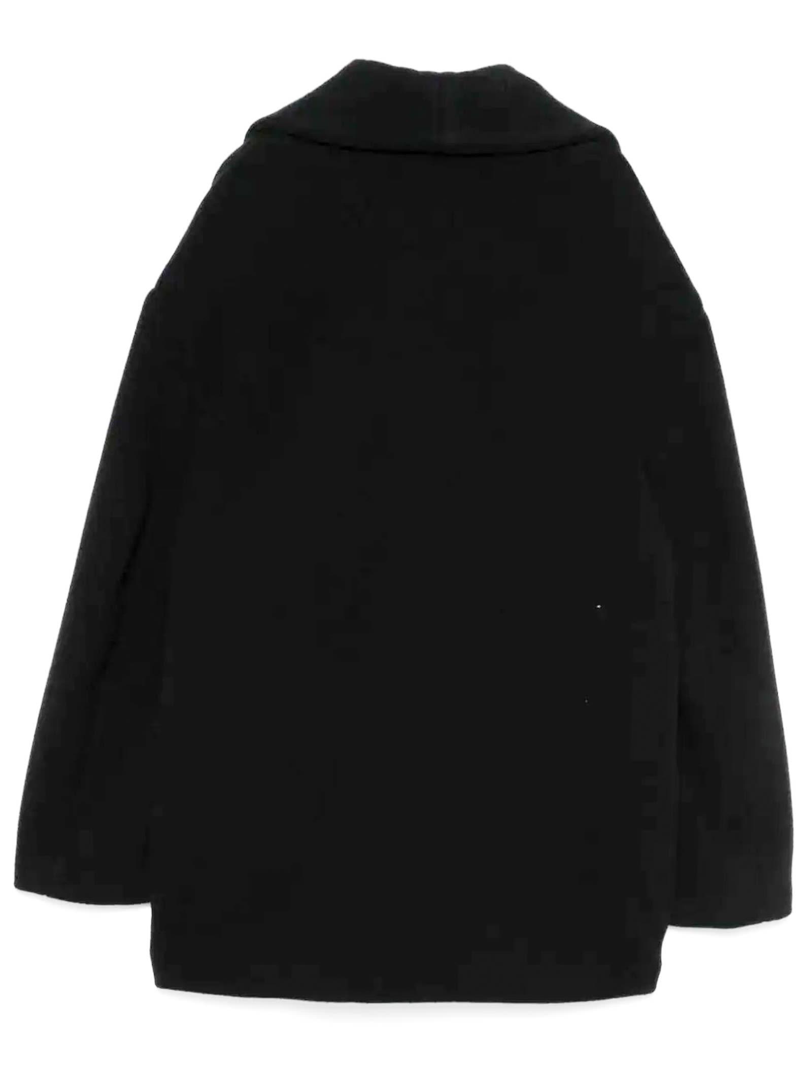 Black Virgin Wool Blend Coat