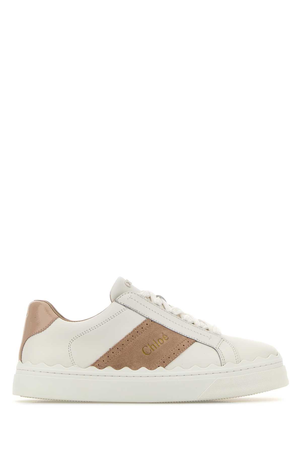 Chloe Woman White Leather Sneakers