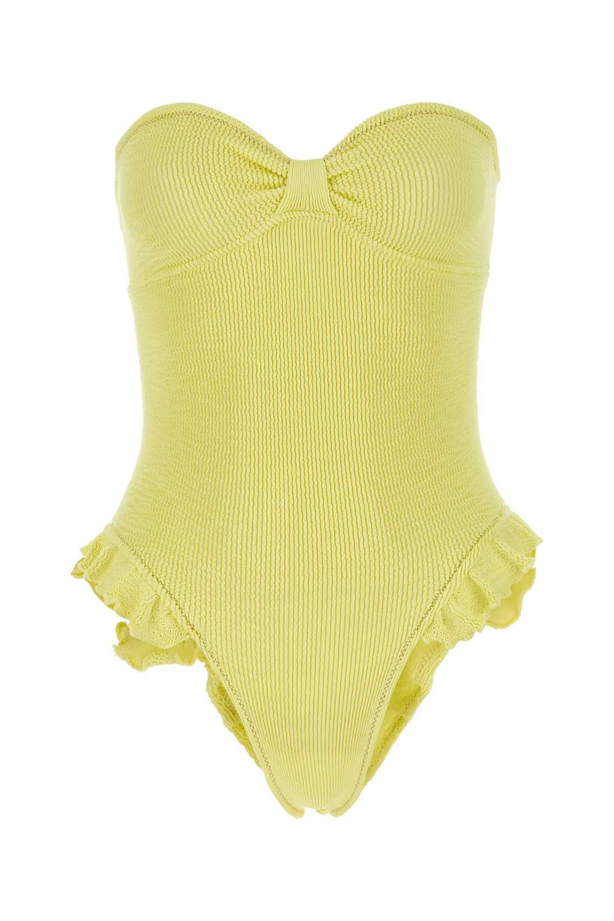 Pastel Yellow Stretch Nylon Laila Swimsuit