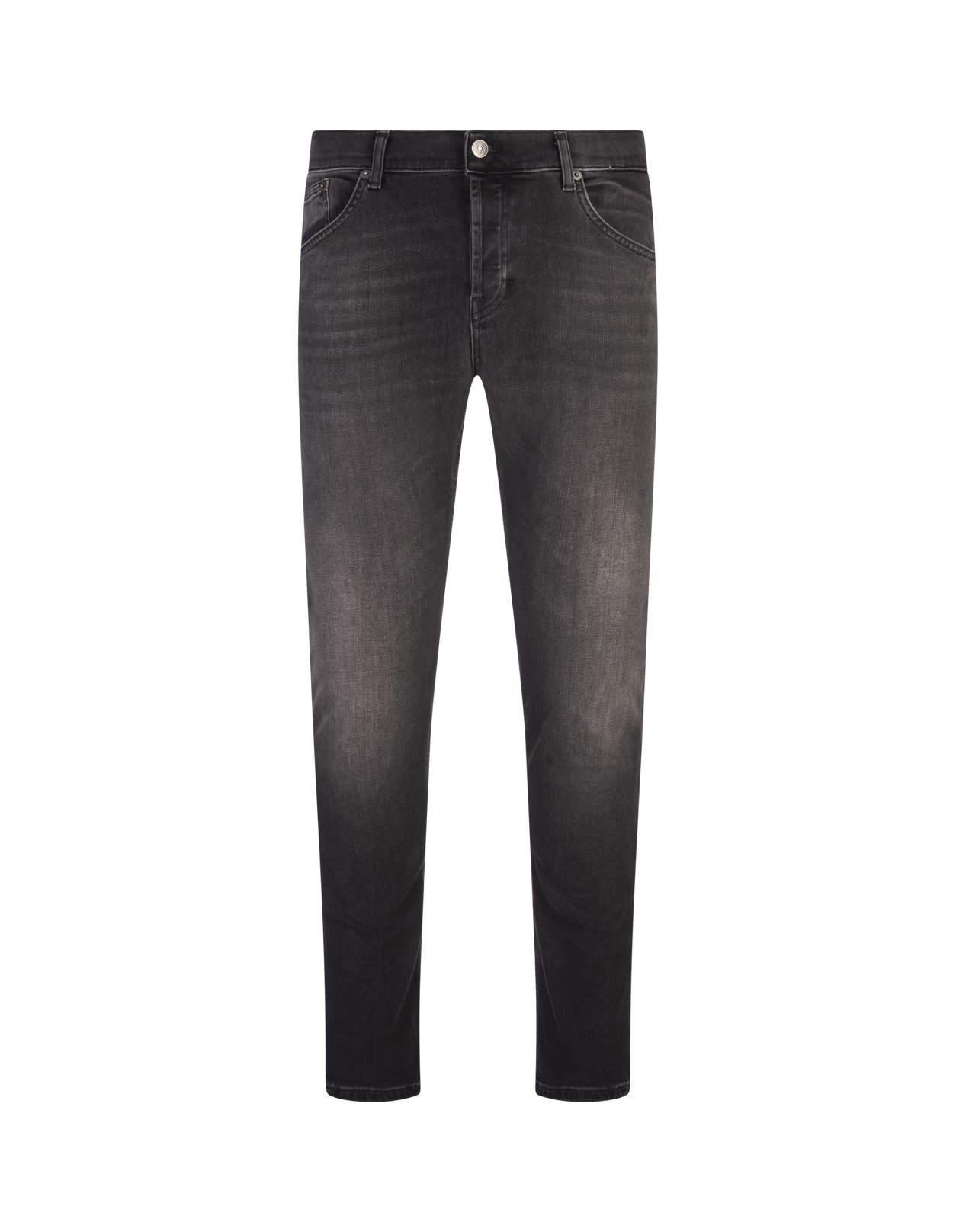 Mius Slim Fit Jeans In Dark Grey Stretch Denim