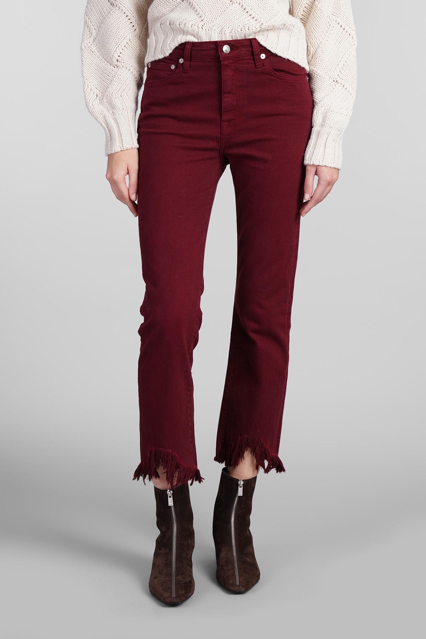 River Jeans In Bordeaux Cotton