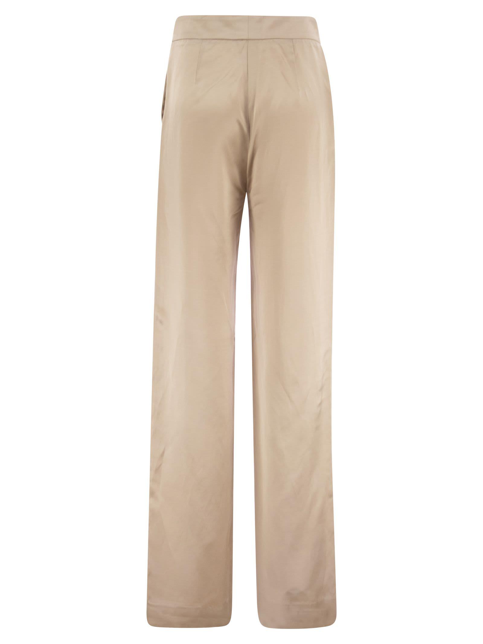 Viscose And Linen Palazzo Trousers