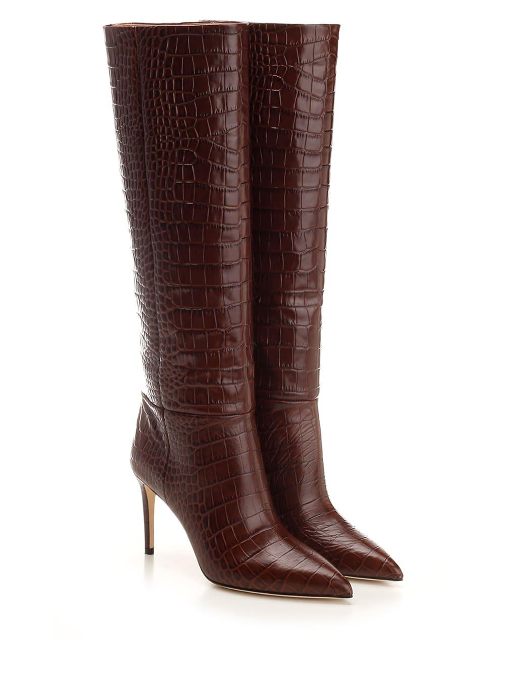 Embossed Leather Boots