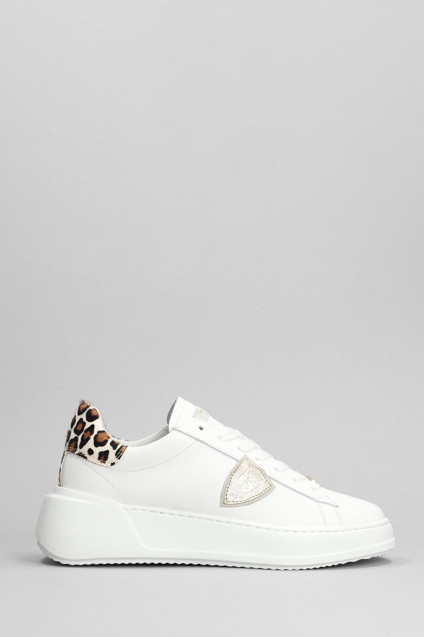 Tres Temple Low Sneakers In White Leather