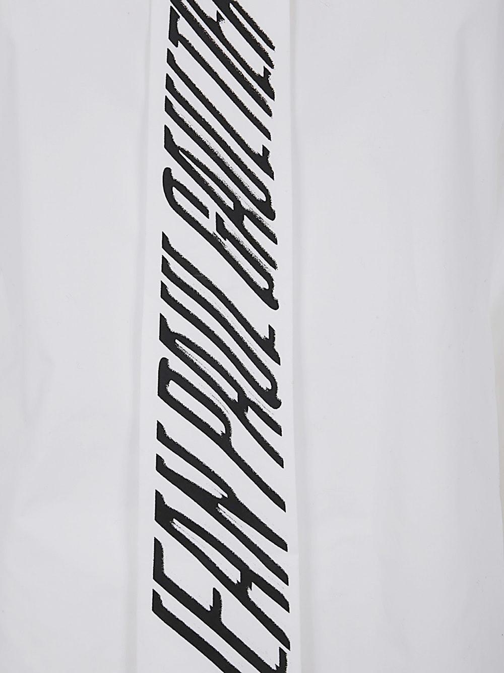 Cotton Popeline Shirt With Printed Tie