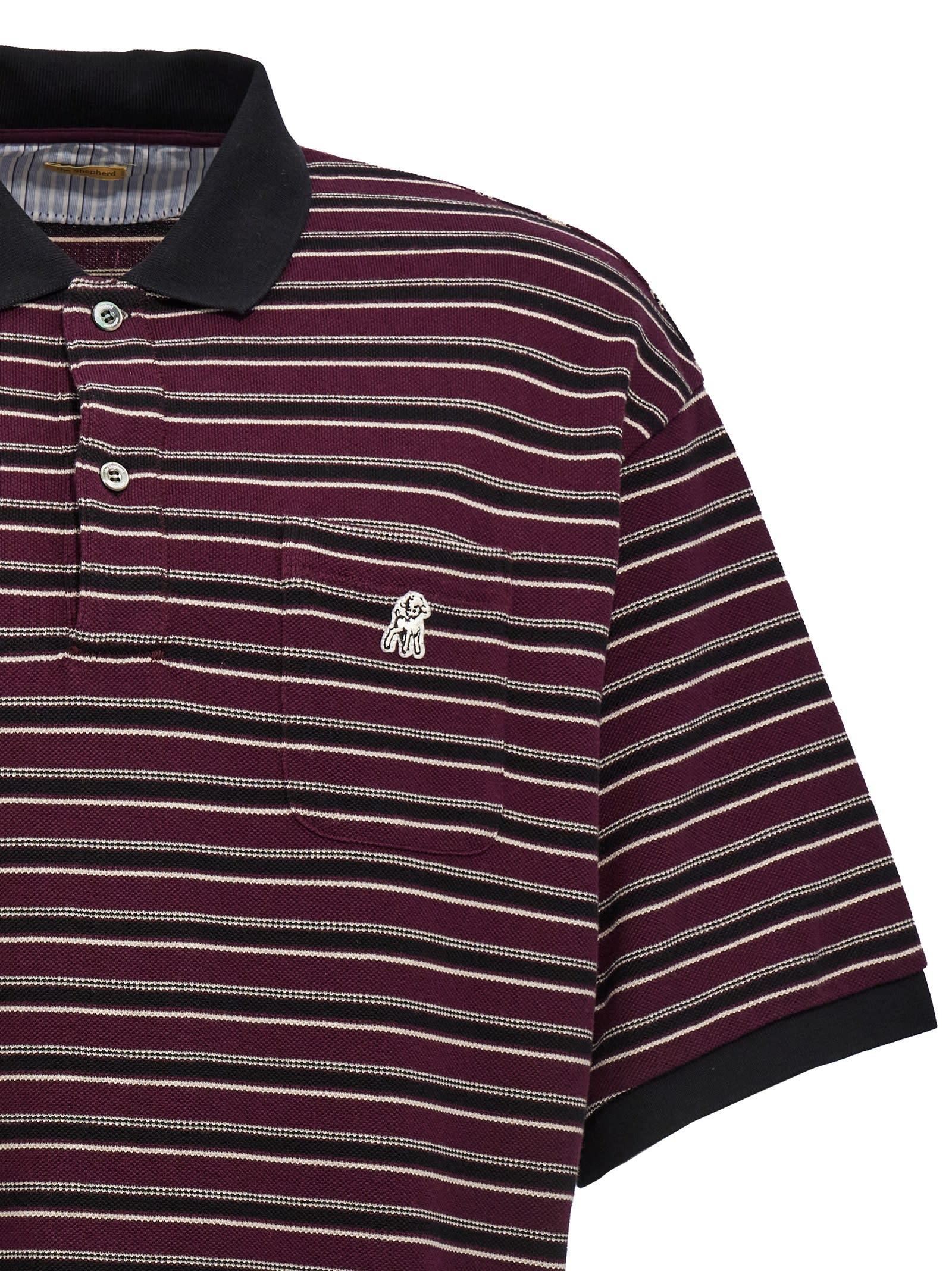 Patch Striped Polo Shirt