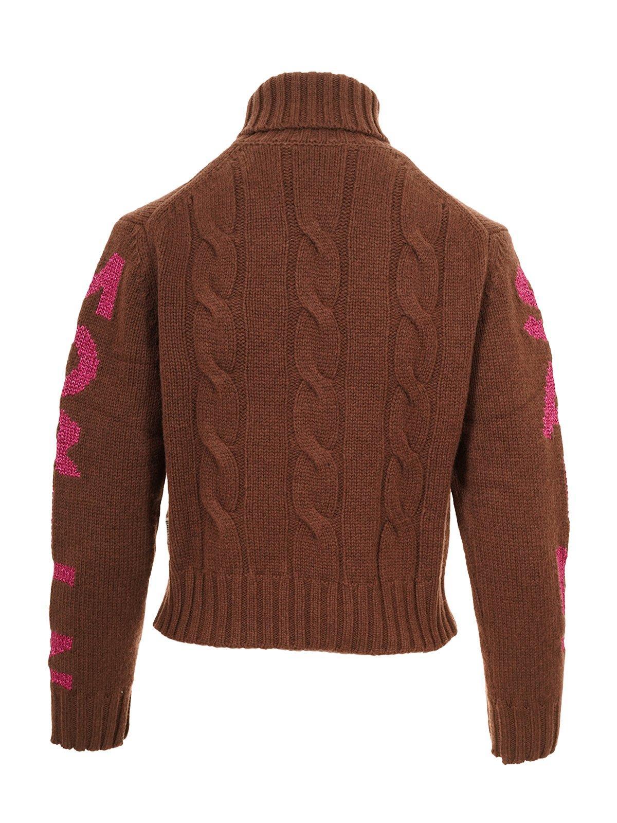 Logo Intarsia-knit Turtleneck Jumper Sweater