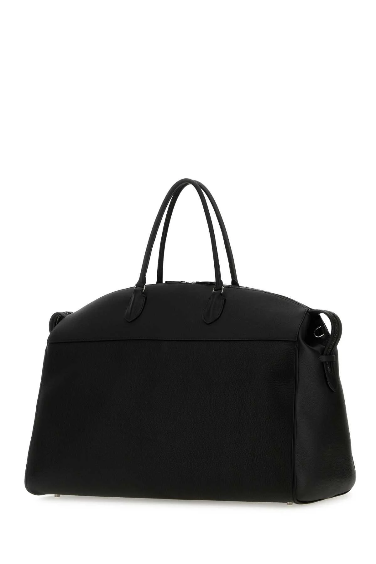 Black Leather George Travel Bag